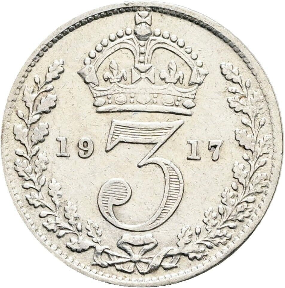 3 Pence George V. (1910-1936) 1917 – Rückseite