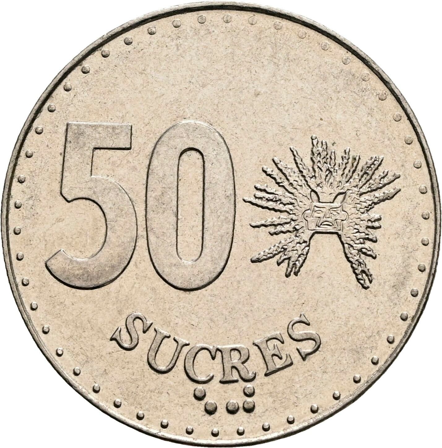 50 Sucres 1988 – Vorderseite