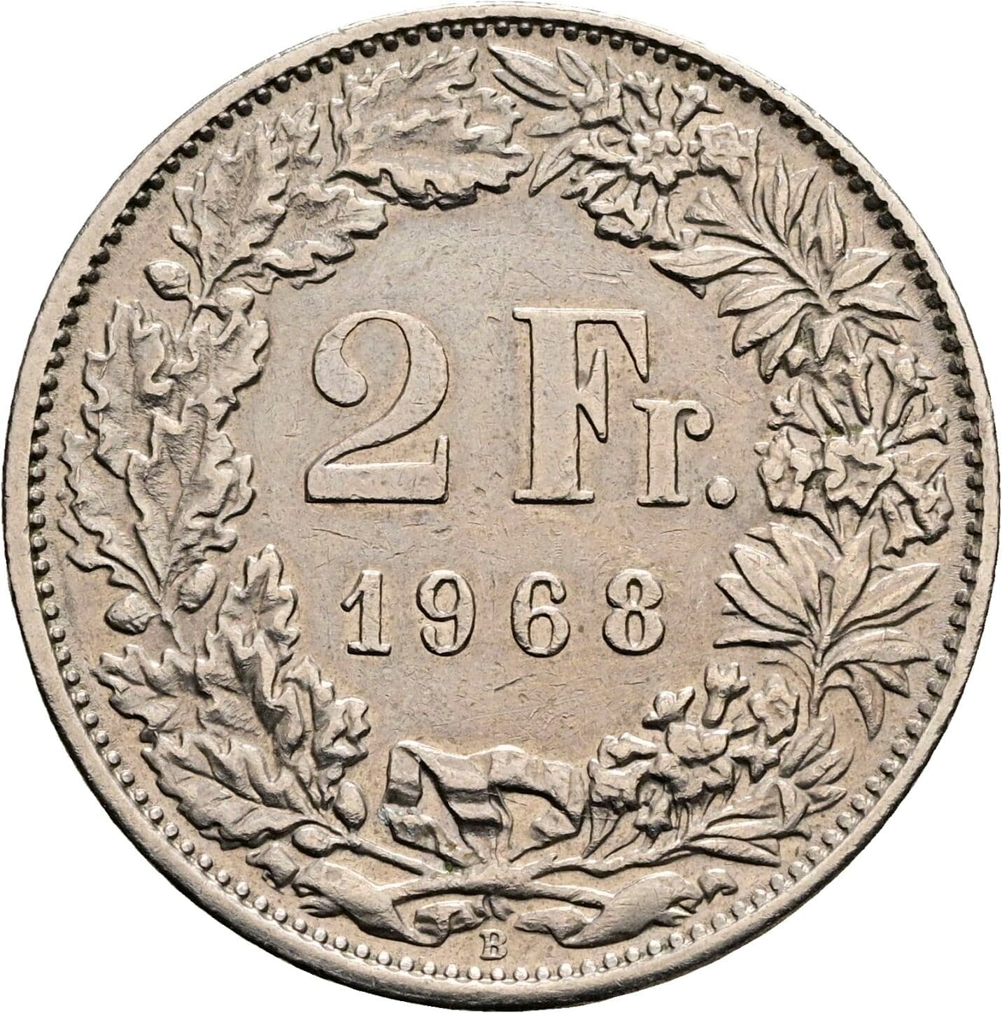 2 Franken 1968 – Vorderseite