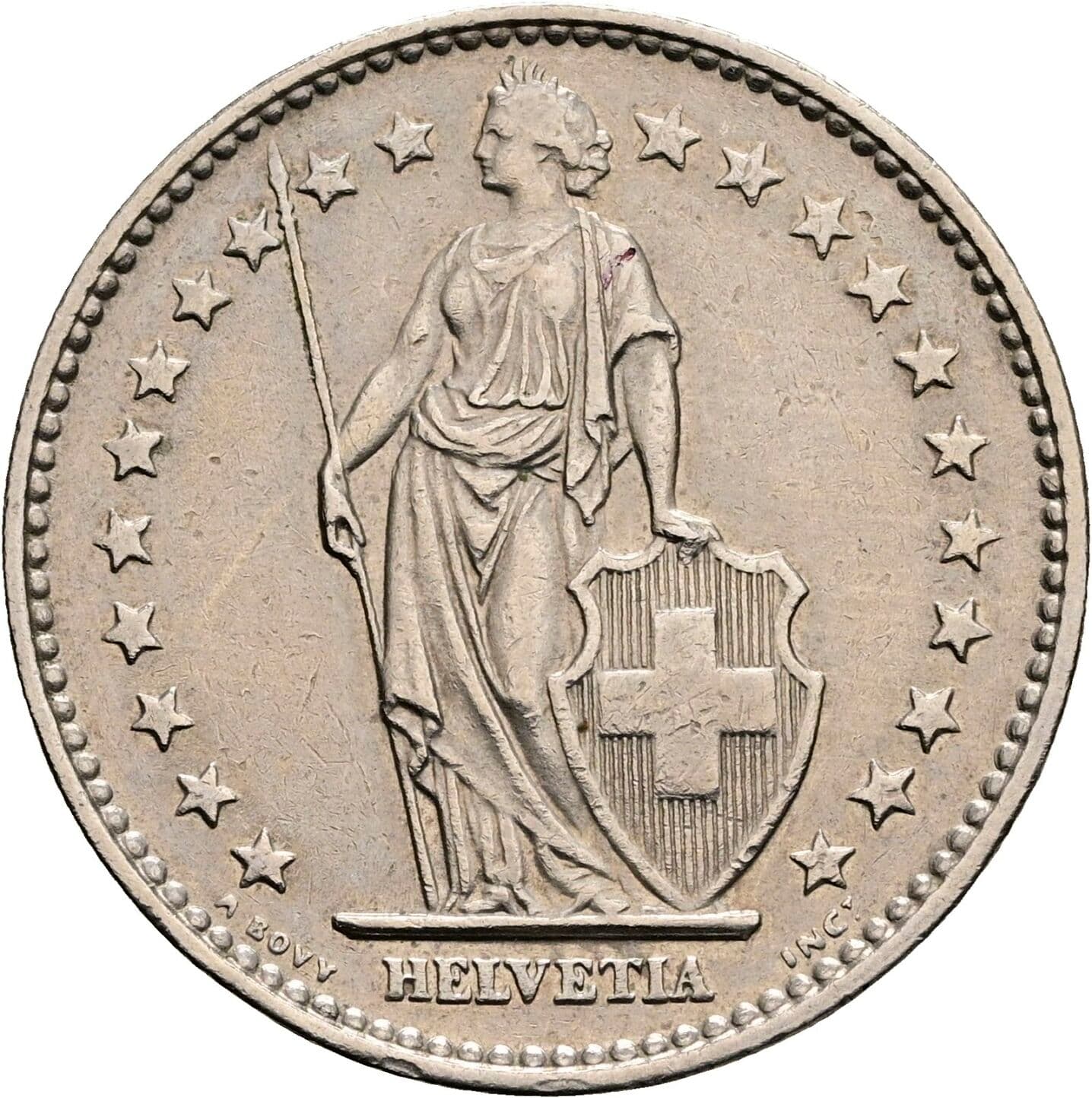 2 Franken 1968 – Rückseite