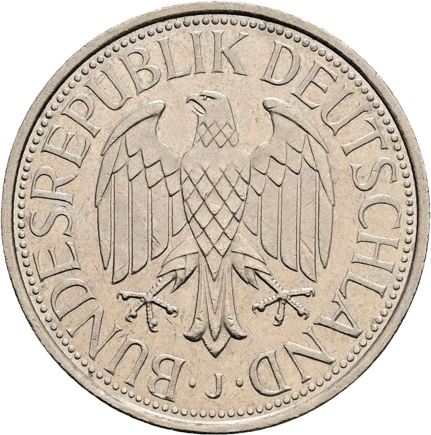 1 Deutsche Mark 1992 J – Rückseite