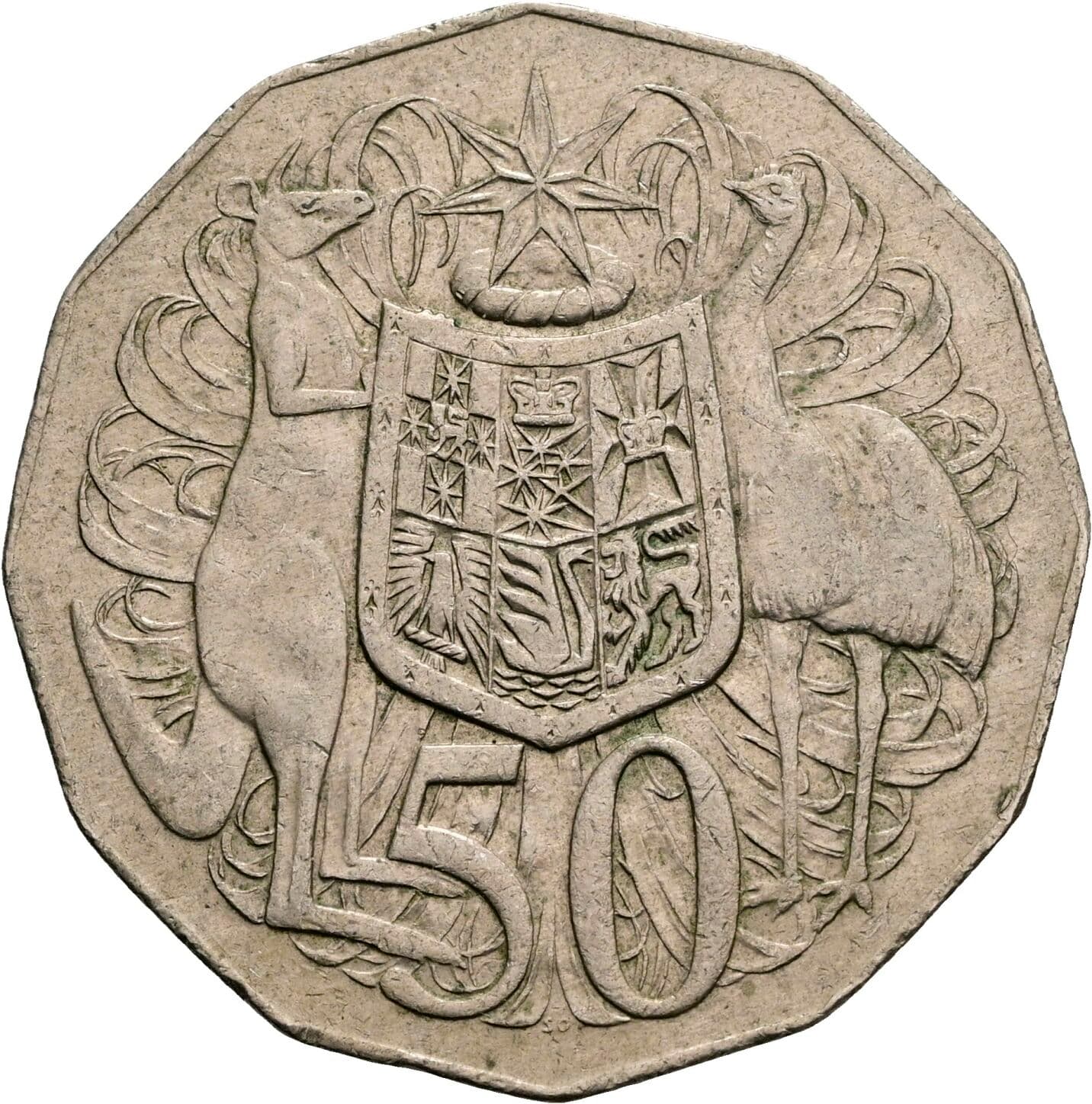 50 Cents Elisabeth II. 1952-2022 1976 – Rückseite