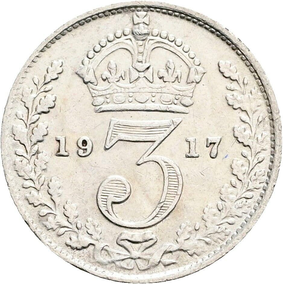 3 Pence Georg V. (1910-1936) 1917 – Rückseite