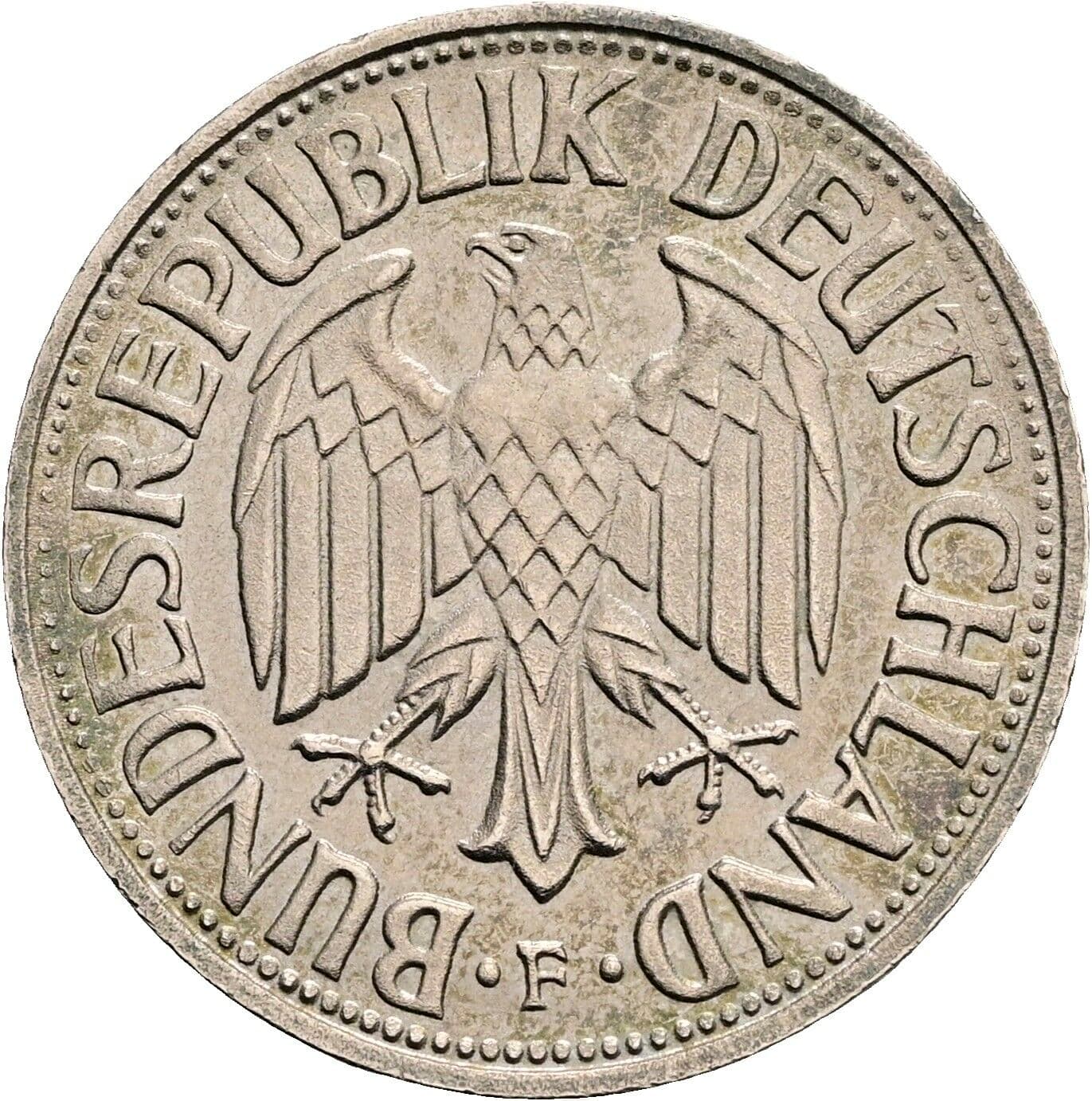 1 Deutsche Mark 1971 F – Rückseite