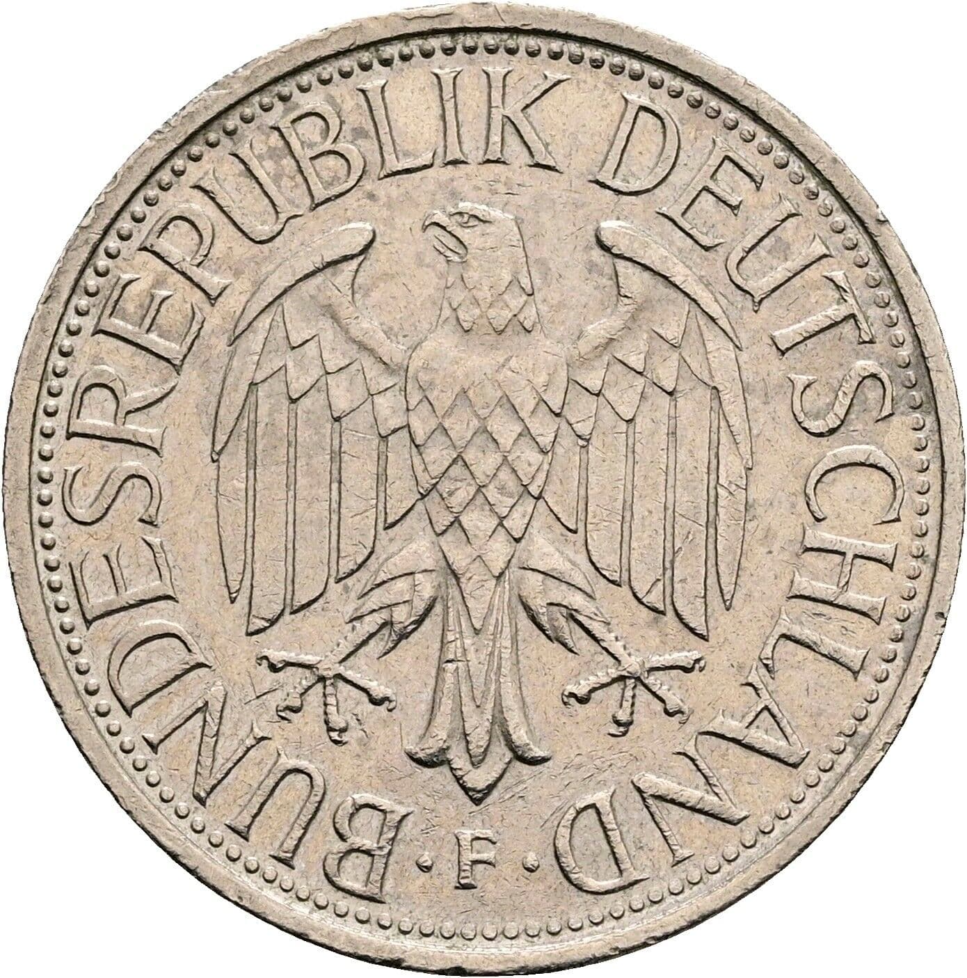1 Deutsche Mark 1989 F – Rückseite