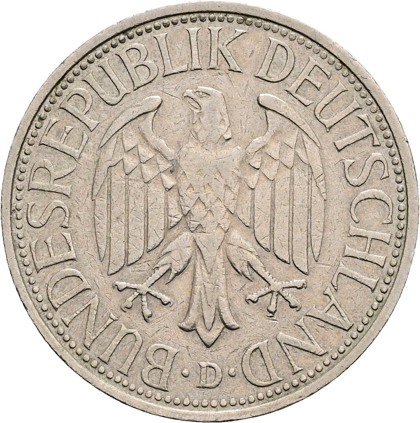 1 Deutsche Mark 1973 D – Rückseite