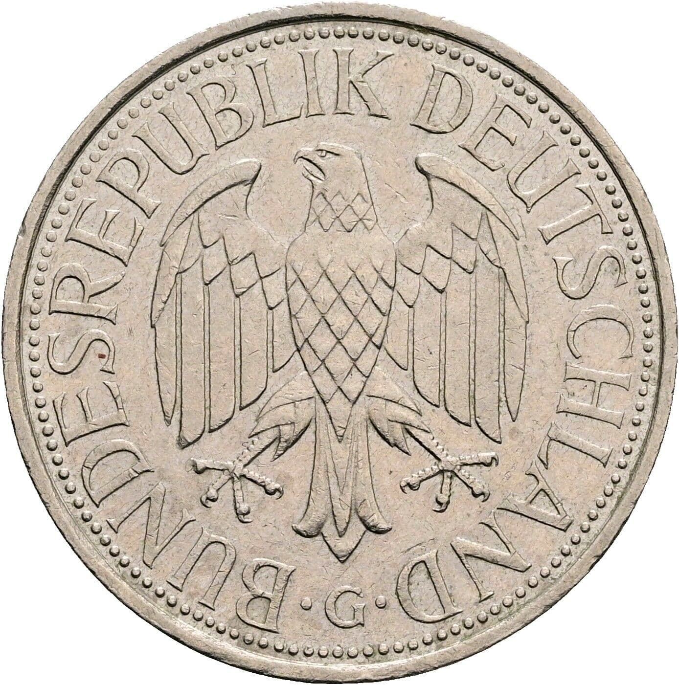 1 Deutsche Mark 1993 G – Rückseite