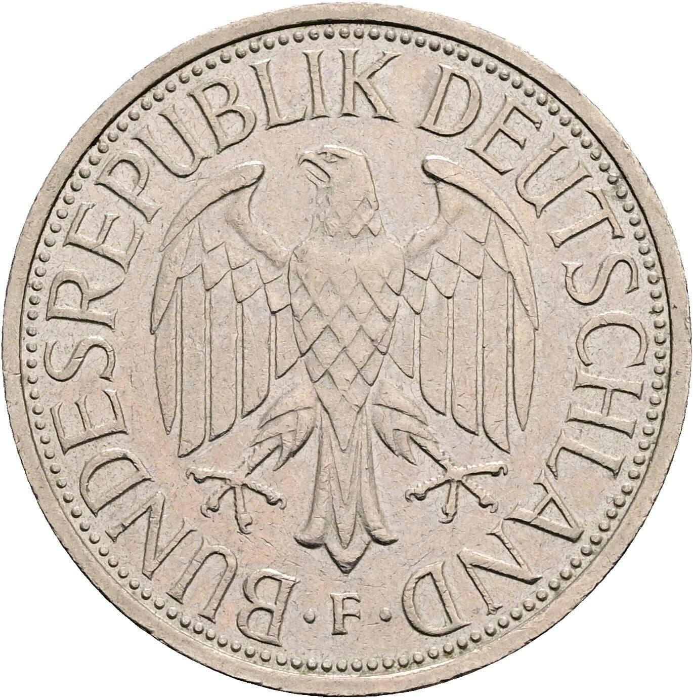 1 Deutsche Mark 1990 F – Rückseite