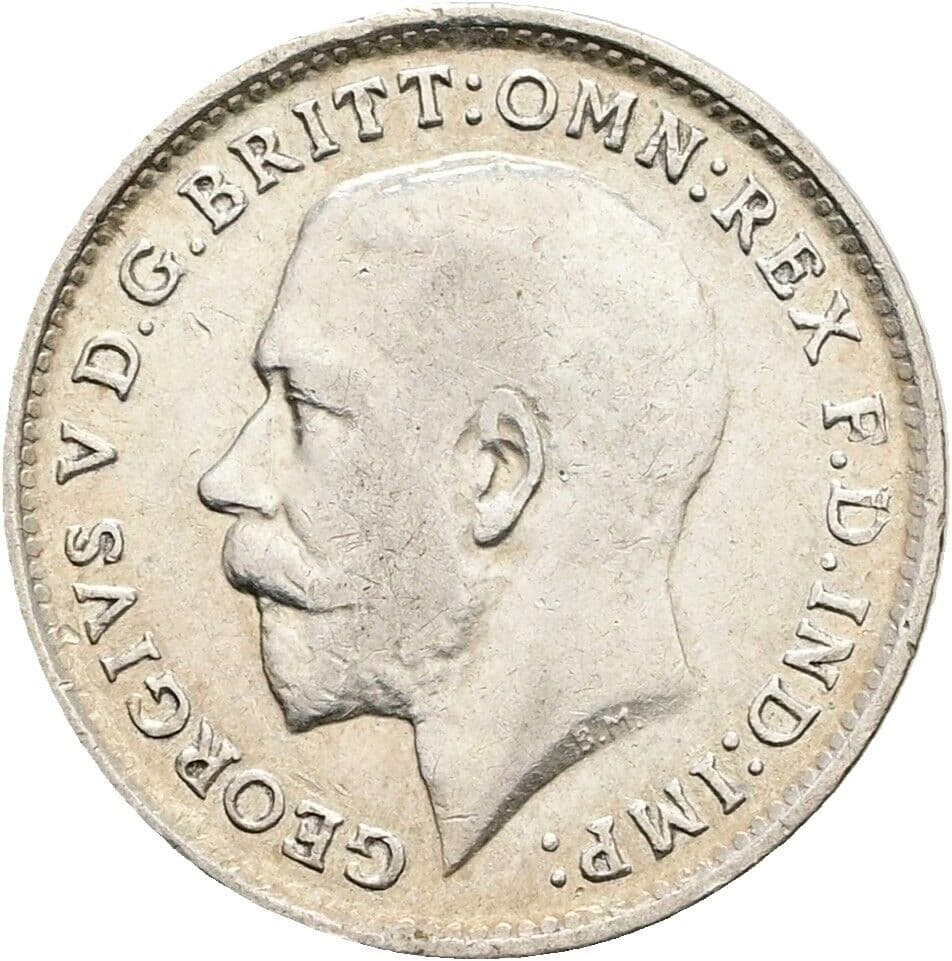 3 Pence George V. (1910-1936) 1916 – Vorderseite