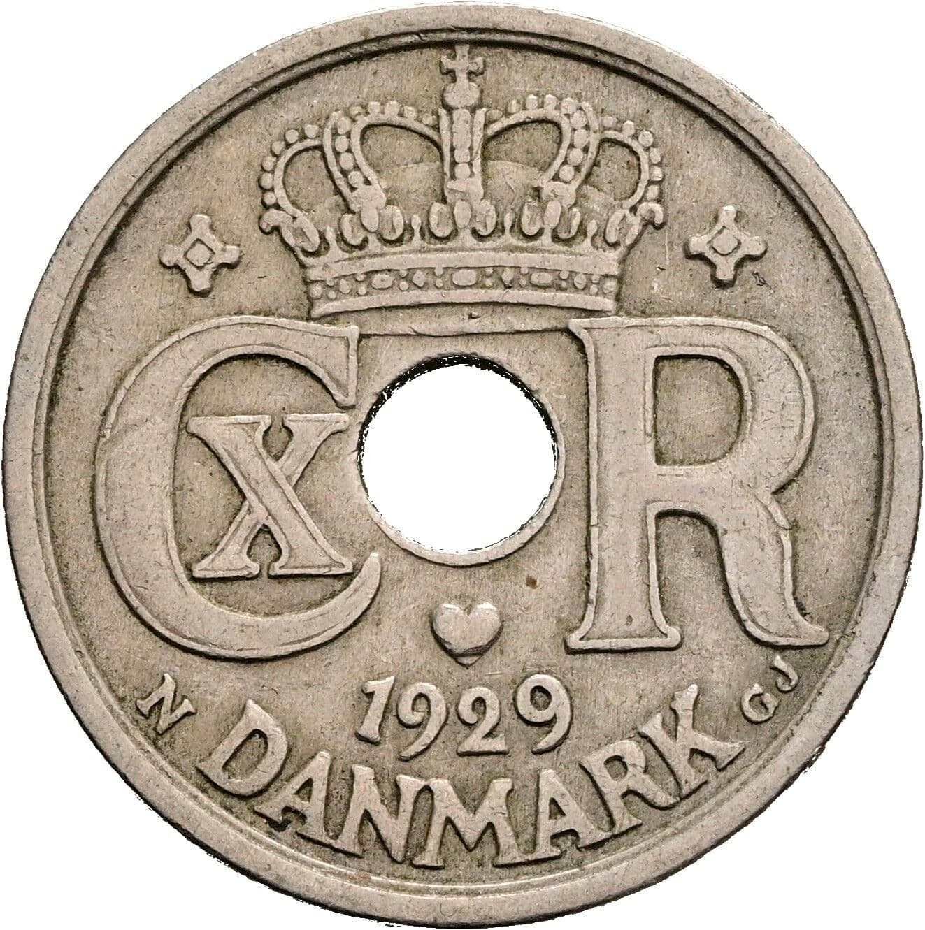 25 Öre Christian X. 1912-1947 1929 – Rückseite