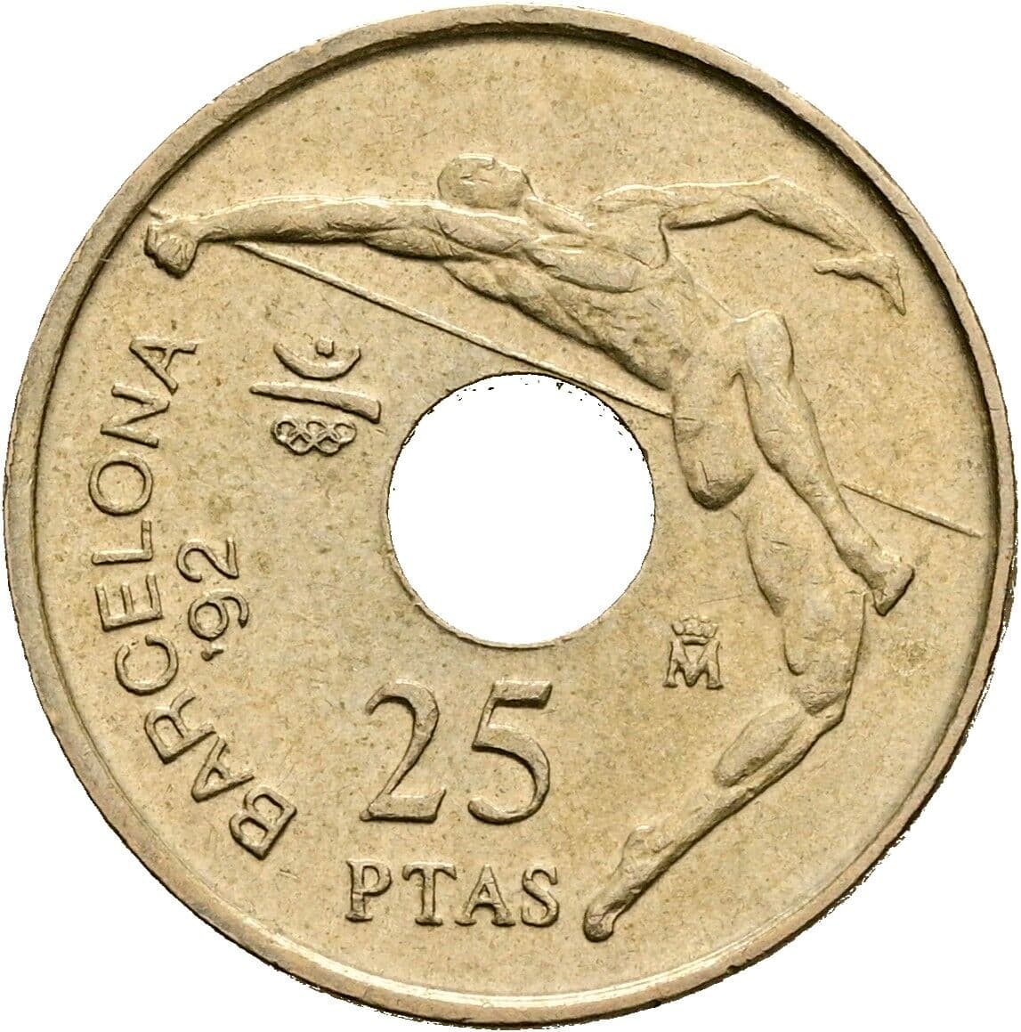 25 Pesetas Juan Carlos (1975-2014) 1991 – Rückseite