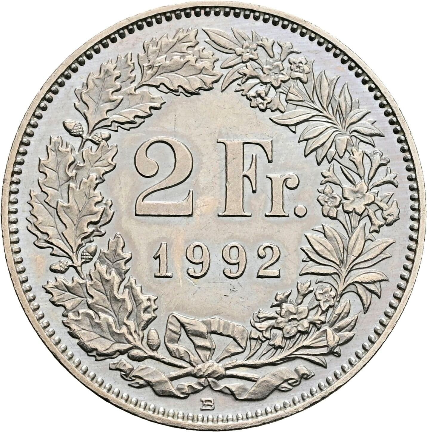 2 Franken 1992 – Vorderseite