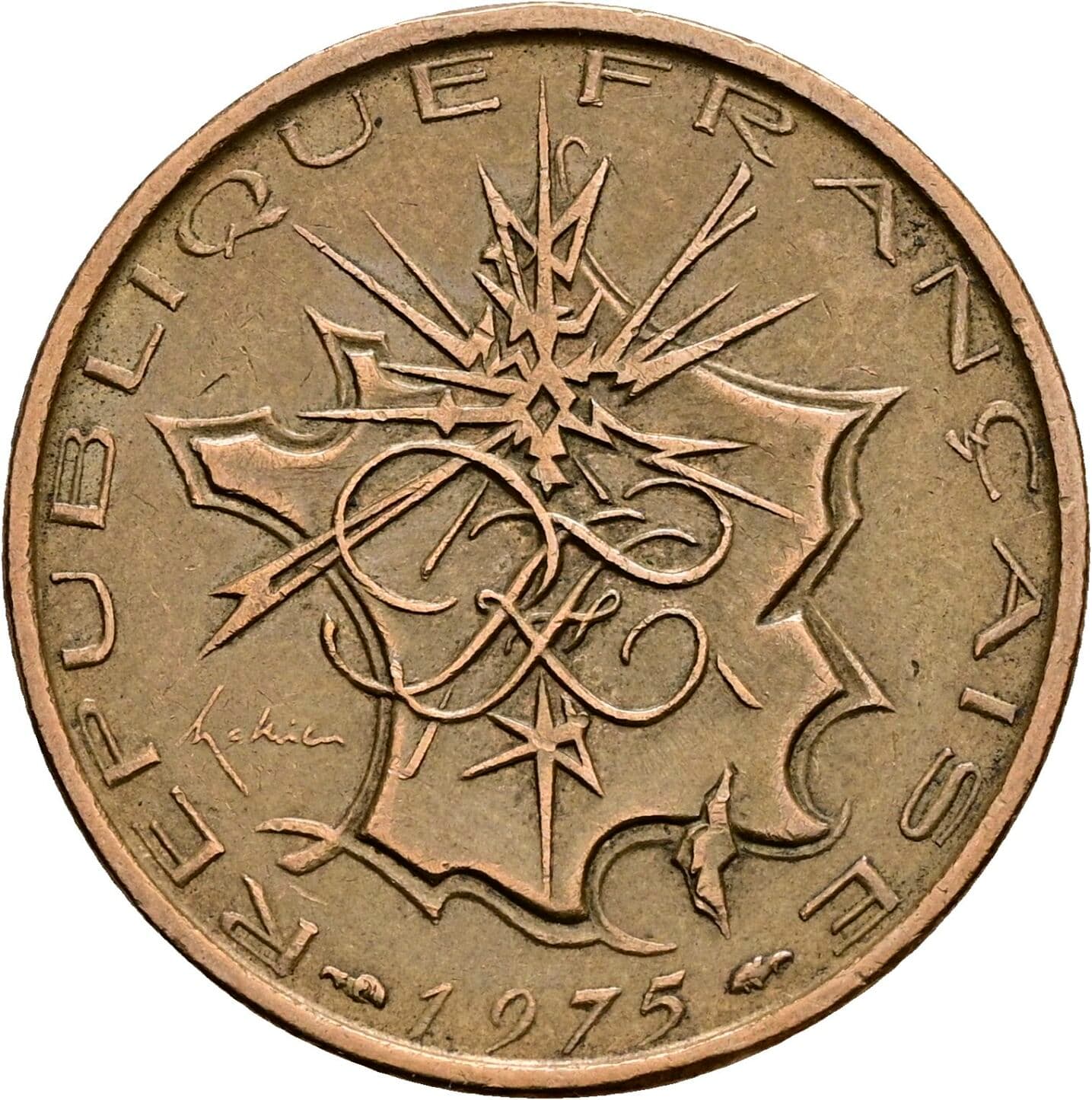 10 Francs 1975 – Rückseite