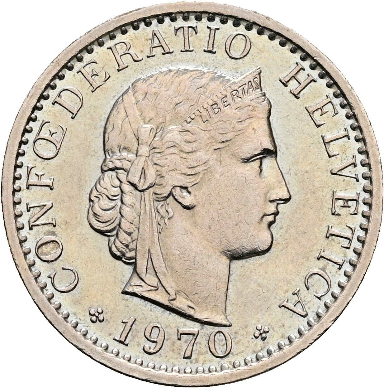 20 Rappen 1970 – Rückseite
