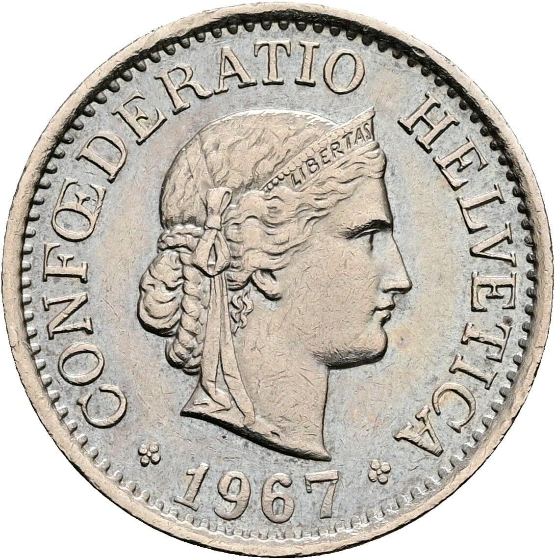 10 Rappen 1967 – Rückseite