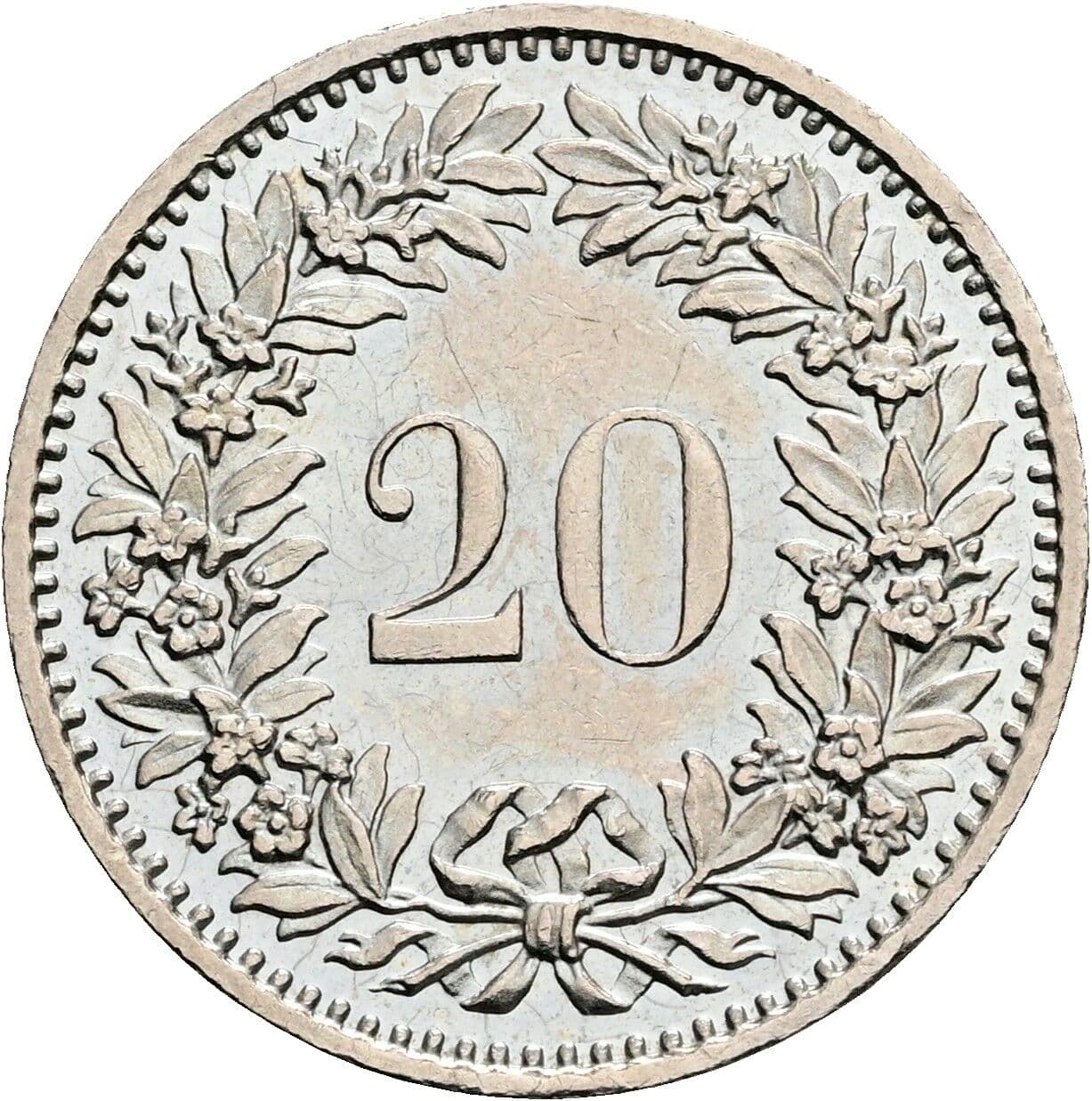 20 Rappen 1980 – Rückseite