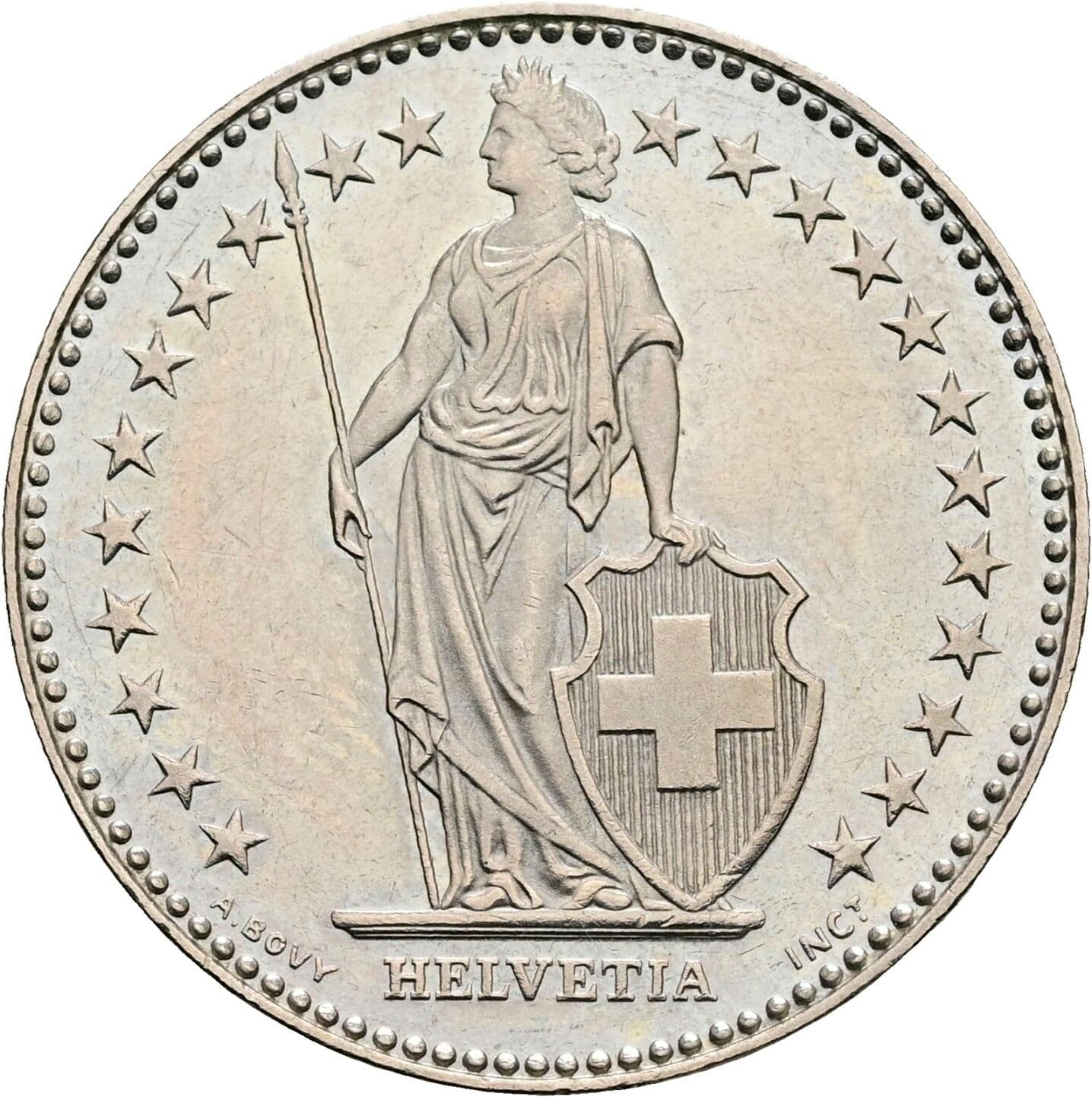 2 Franken 1992 – Rückseite