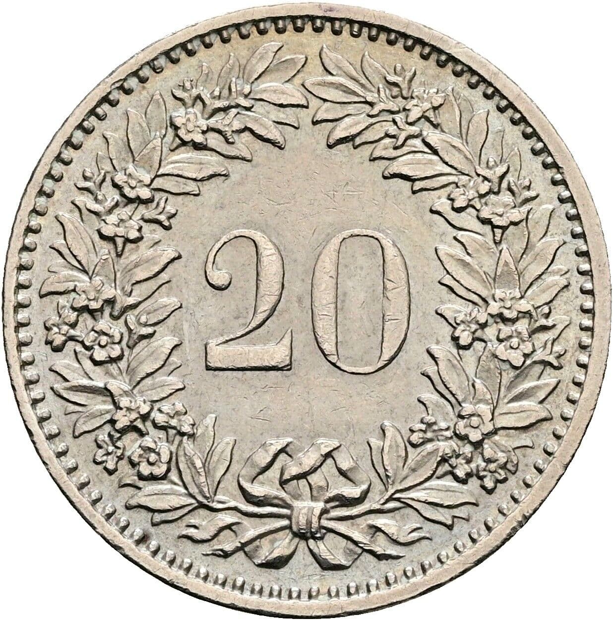20 Rappen 1974 – Rückseite