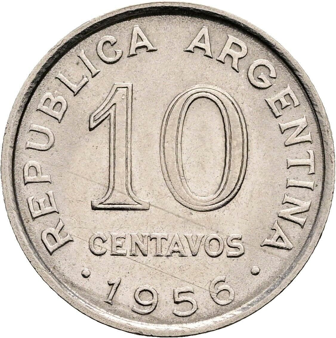 10 Centavos 1956 – Vorderseite