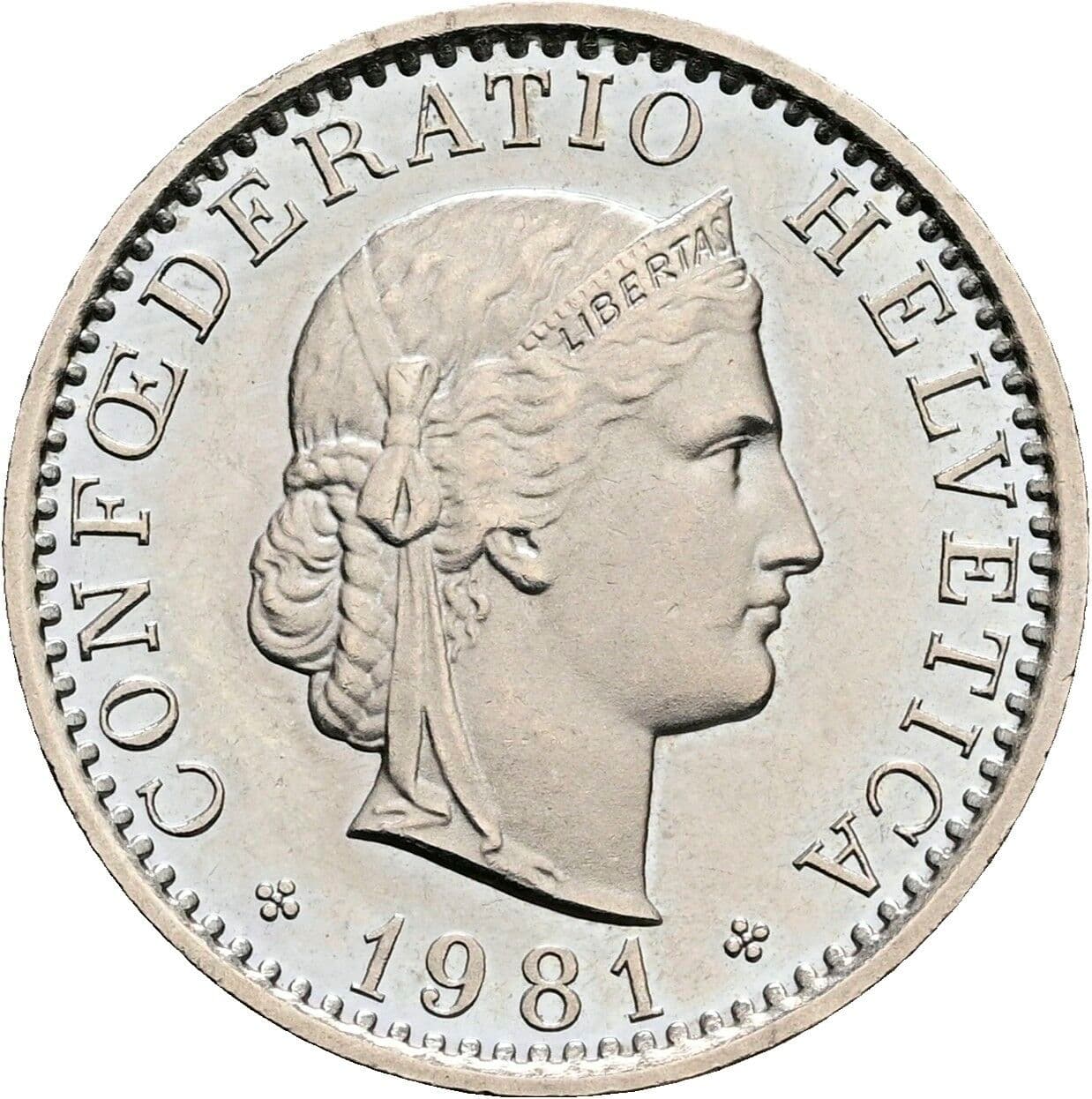 20 Rappen 1981 – Rückseite