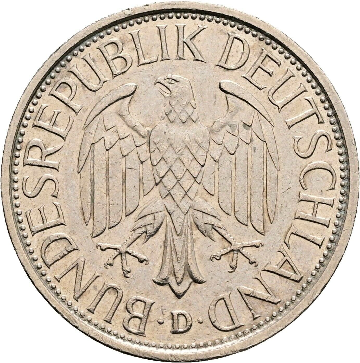 1 Deutsche Mark 1989 D – Rückseite
