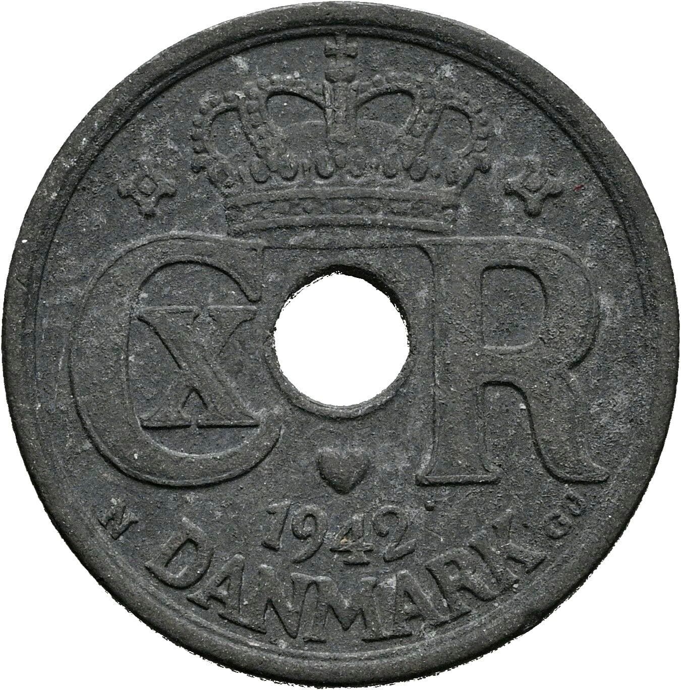 25 Öre Christian X. 1912-1947 1942 – Rückseite