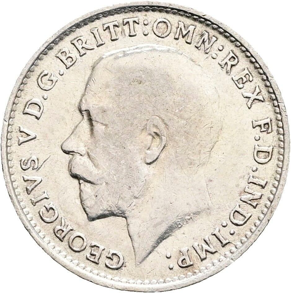 3 Pence Georg V. (1910-1936) 1918 – Vorderseite