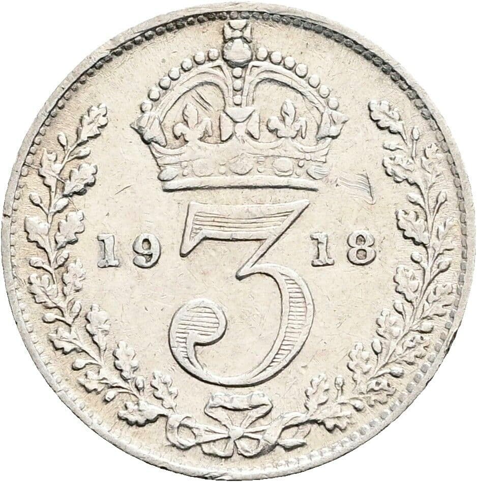 3 Pence Georg V. (1910-1936) 1918 – Rückseite