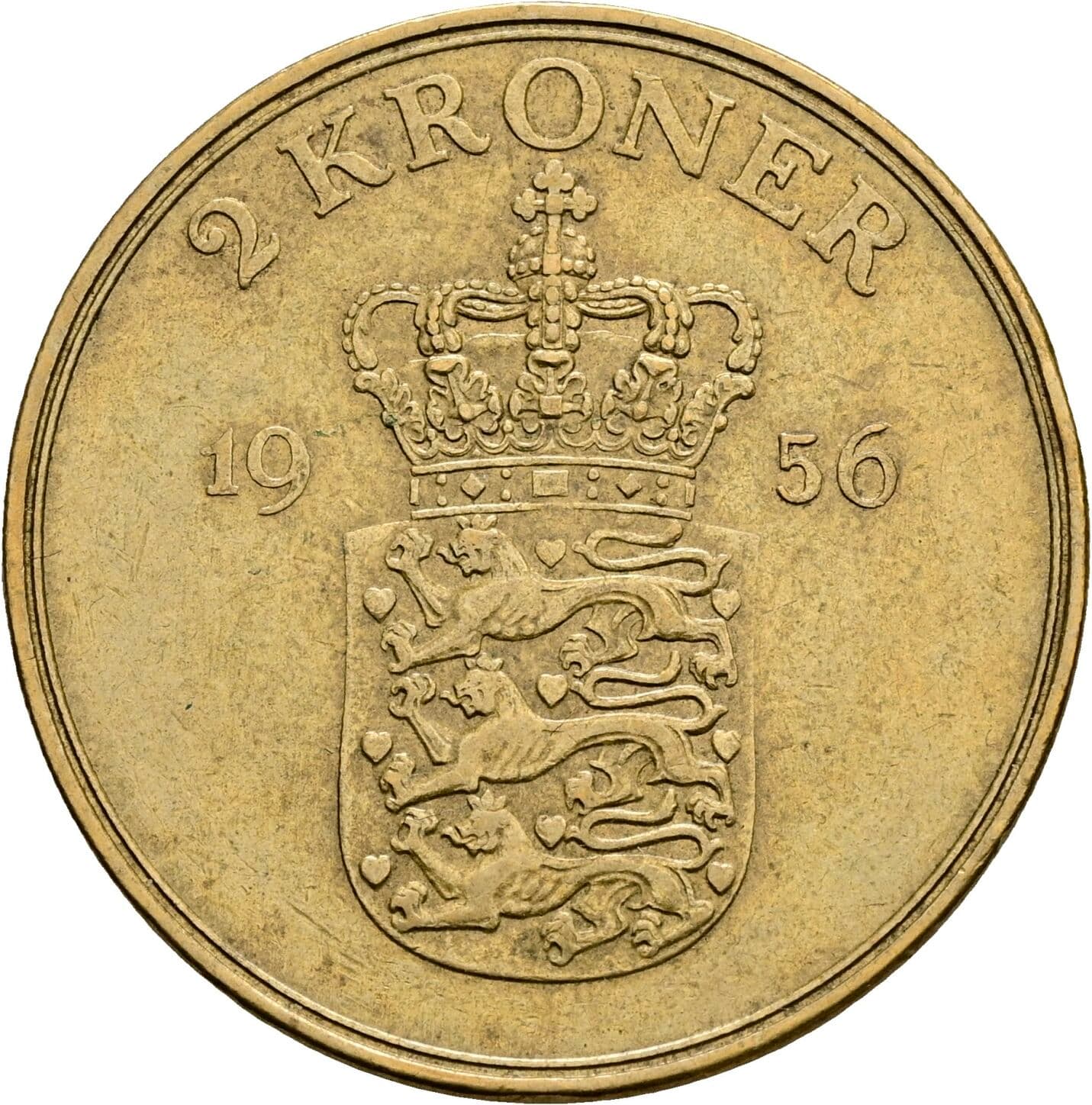 2 Kroner Frederick IX (1947 - 1972) 1956 – Rückseite