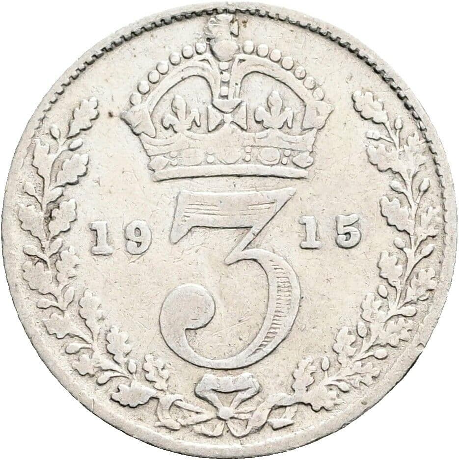 3 Pence Georg V. (1910-1936) 1915 – Rückseite