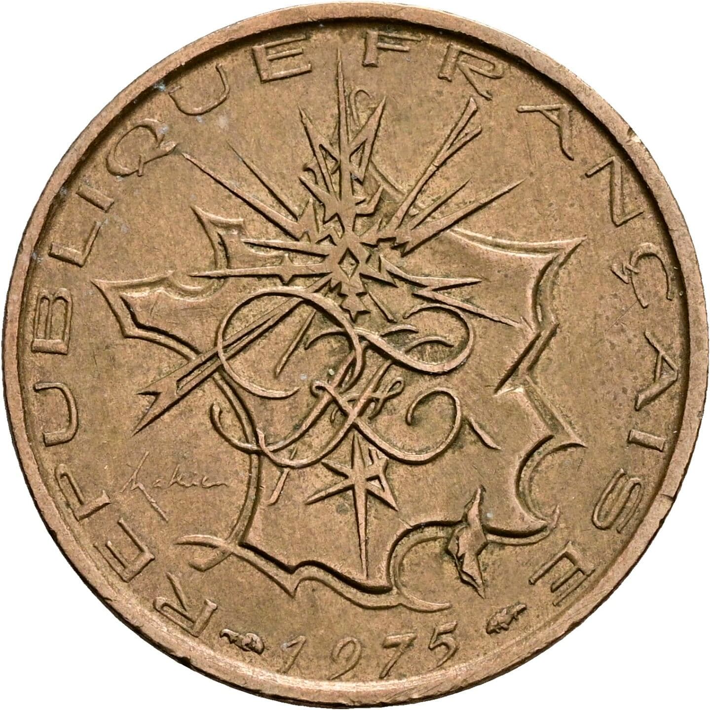 10 Francs 1975 – Rückseite