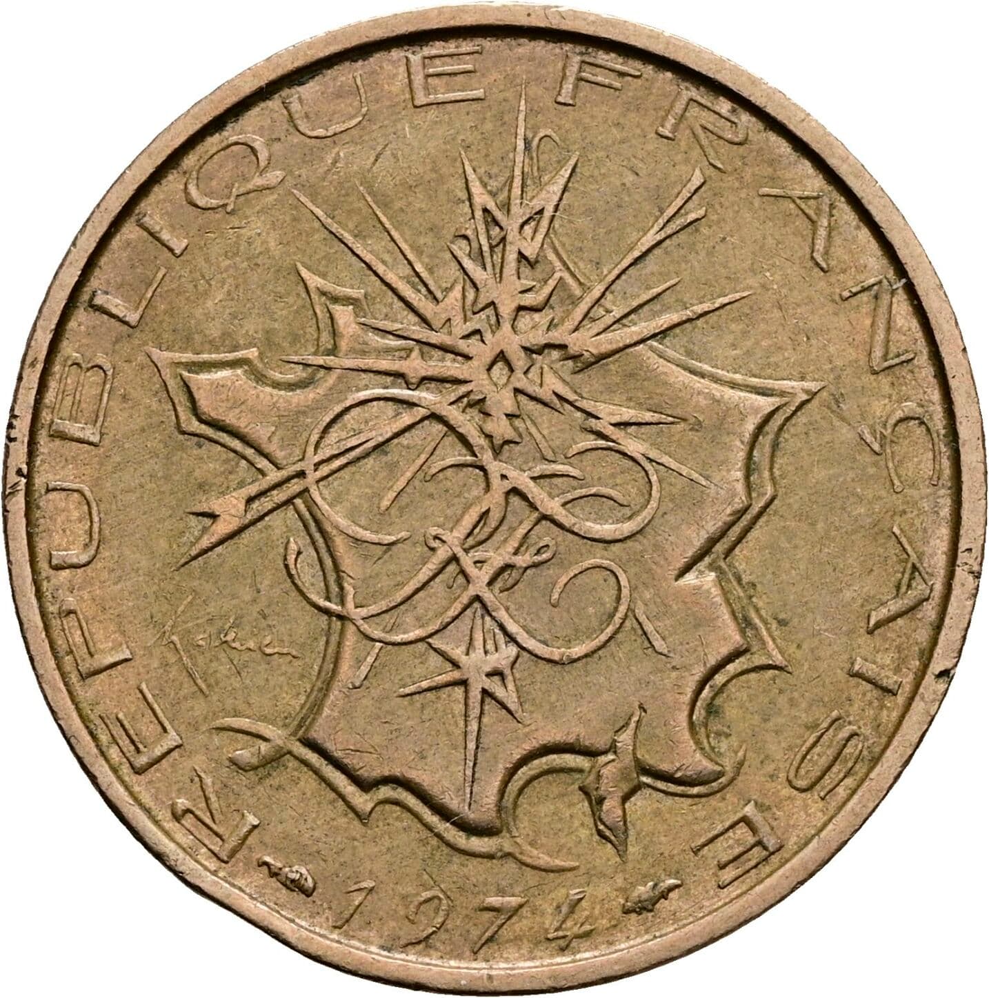 10 Francs 1974 – Rückseite