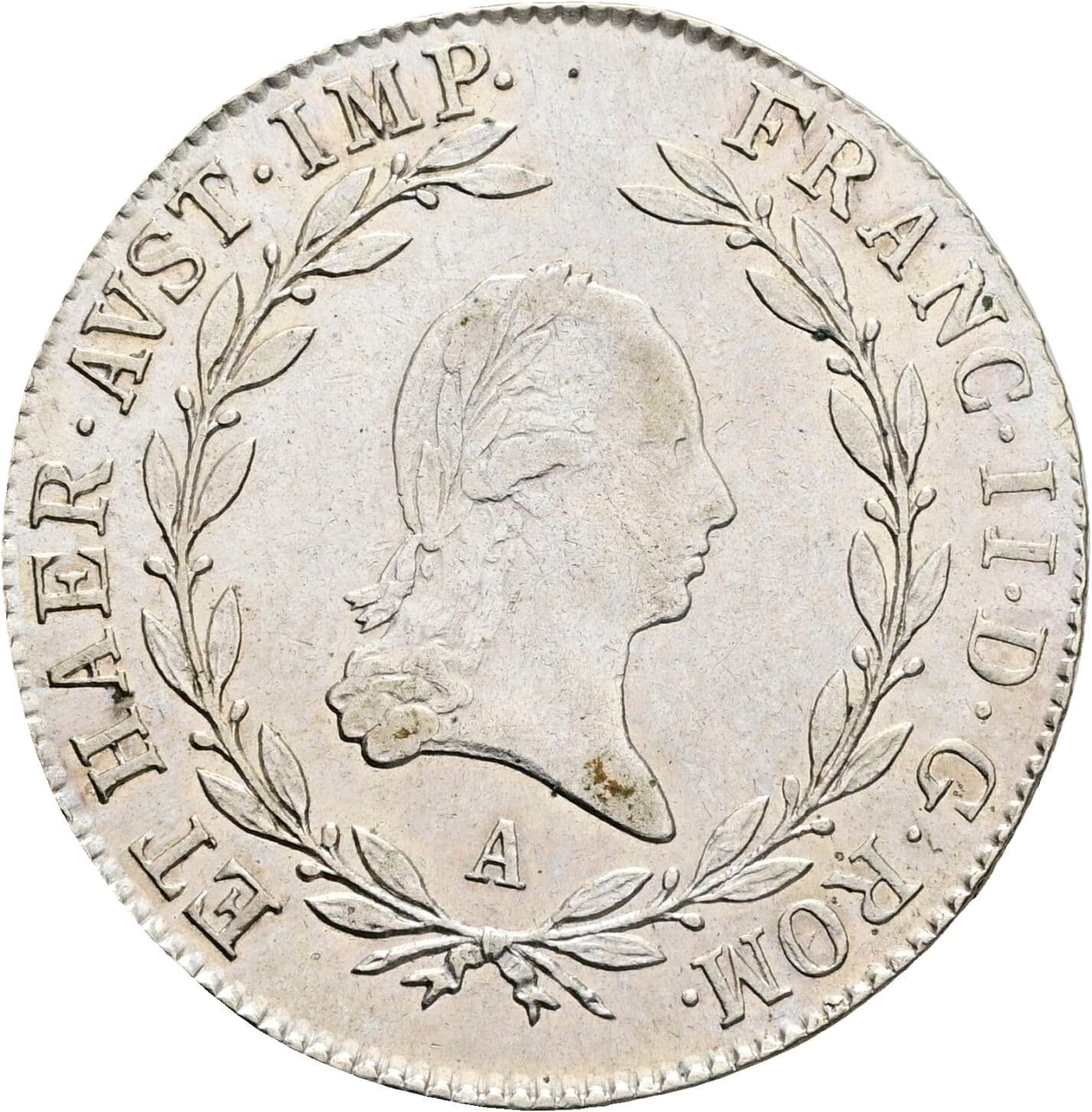 20 Kreuzer Franz II. (I). 1792-1835 1806 A, Wien – Vorderseite