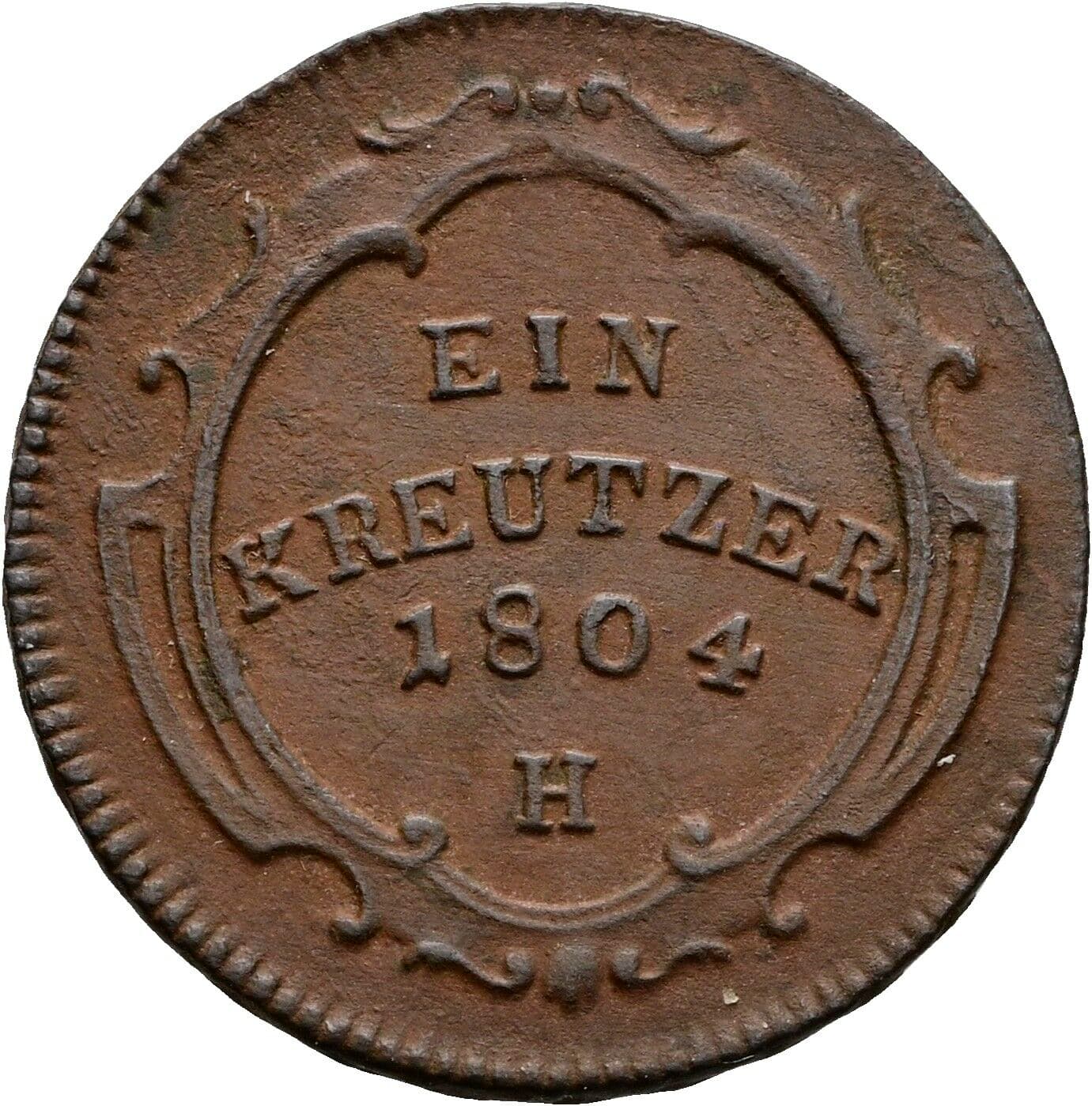 1 Kreuzer Franz II. (I). 1792-1835 1804 H – Vorderseite