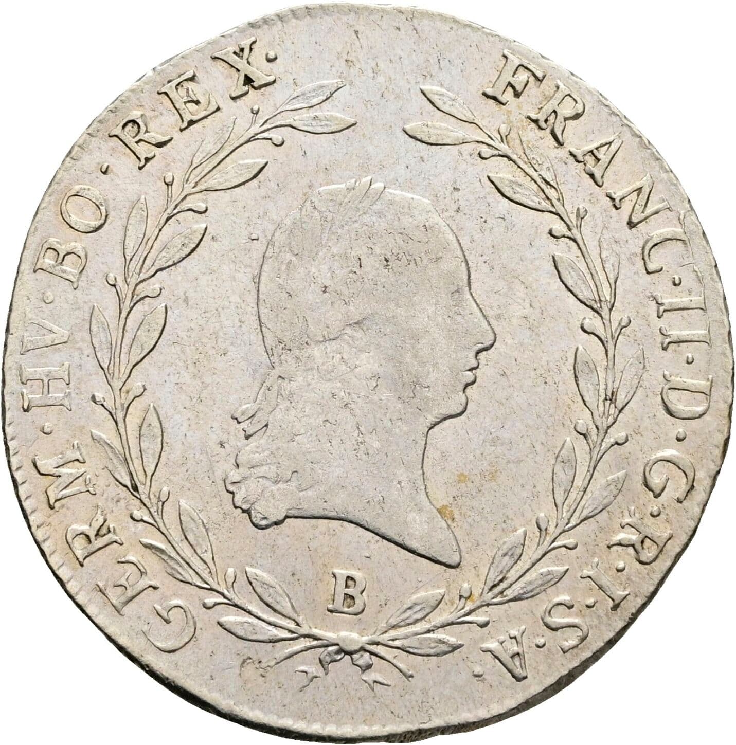 20 Kreuzer Franz II. (I). 1792-1835 1803 B, Kremnitz – Vorderseite