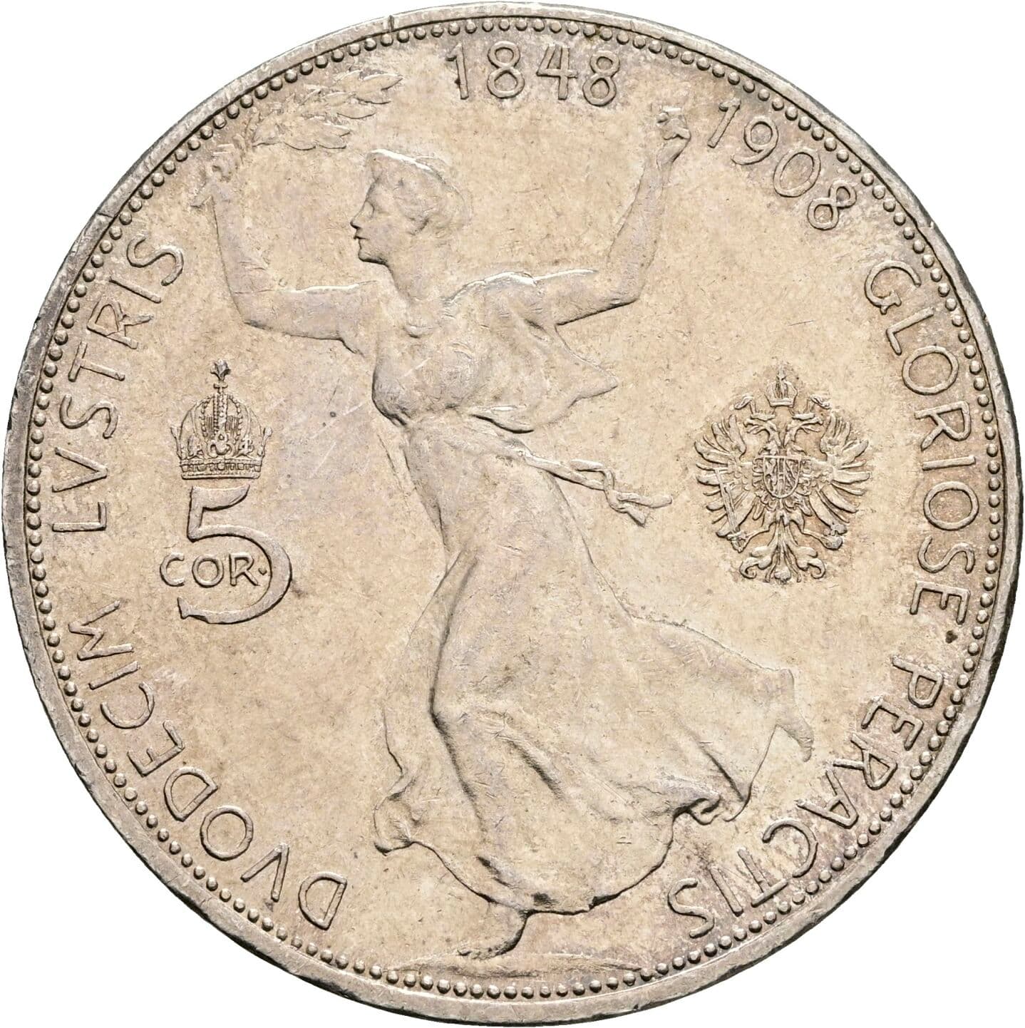 5 Kronen Franz Joseph I. 1848-1916 1908 Wien – Rückseite