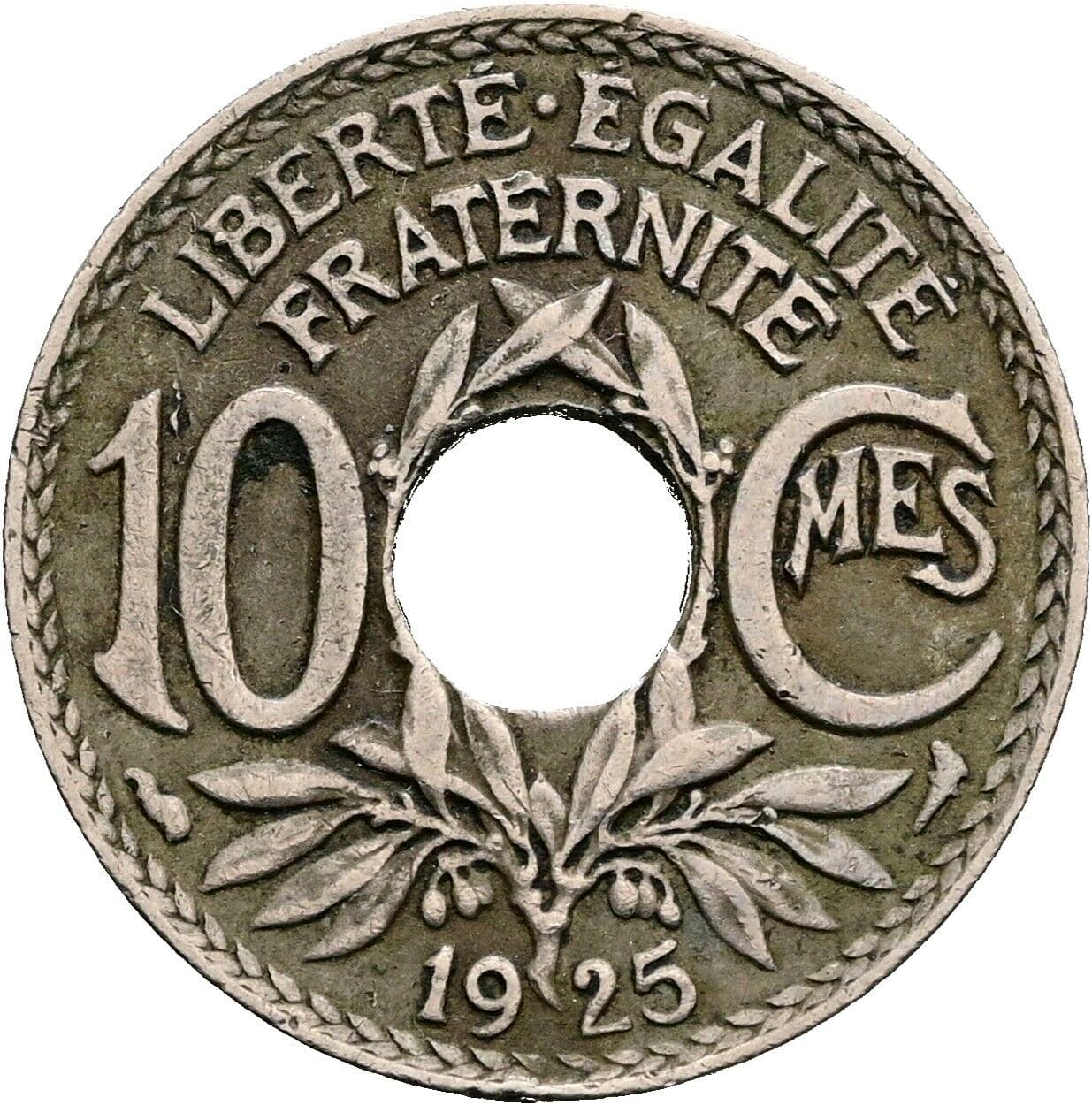 10 Centimes 1925 – Vorderseite