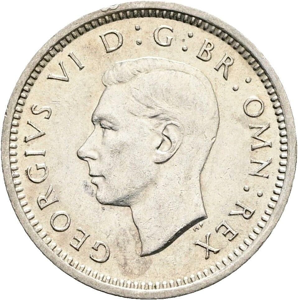 3 Pence George VI. 1936-1952 1938 – Vorderseite