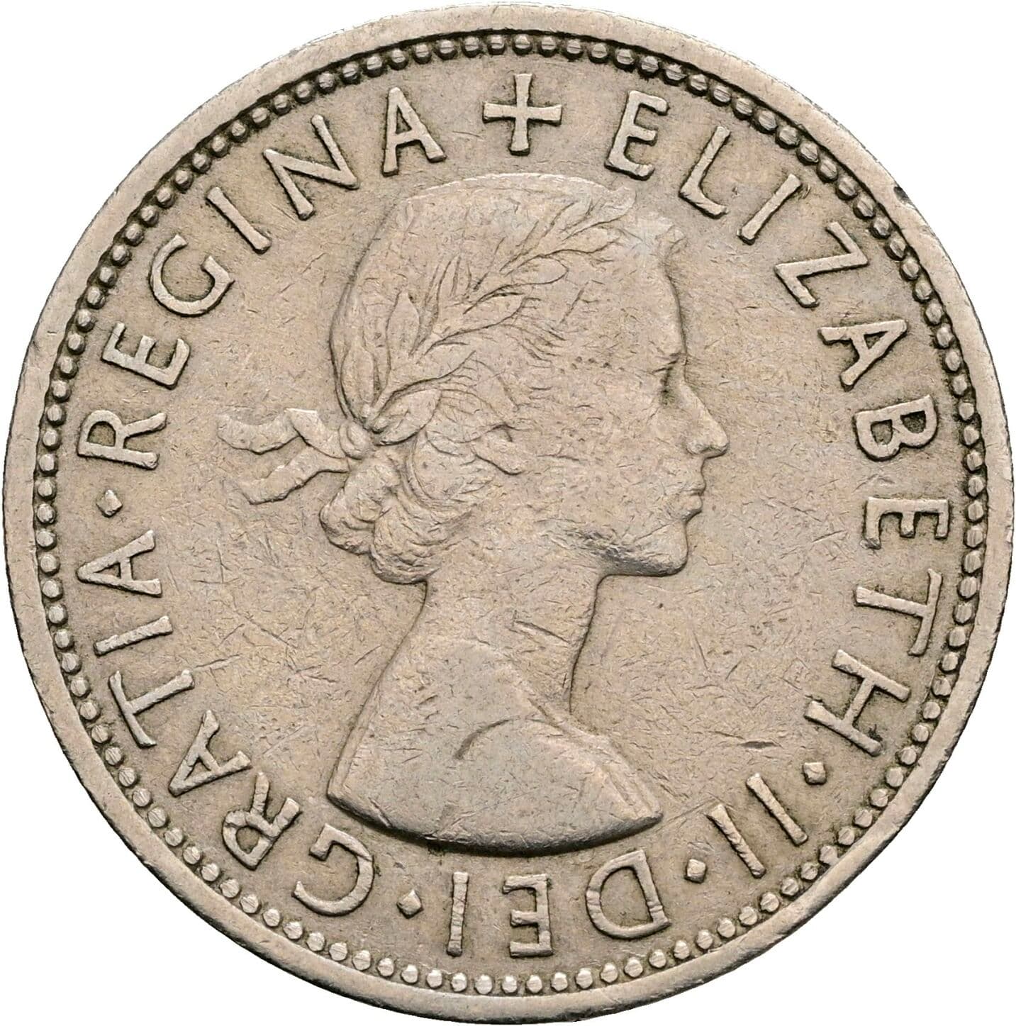 2 Shillings Elisabeth II. 1952-2022 1966 – Vorderseite