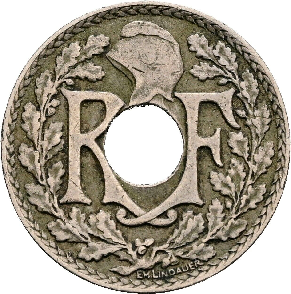10 Centimes 1925 – Rückseite
