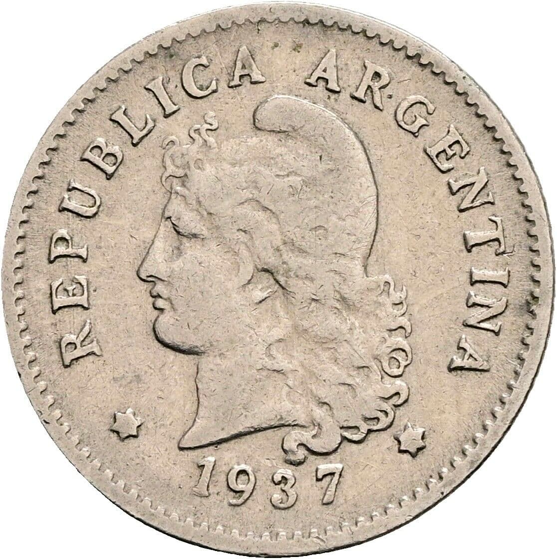 10 Centavos 1937 – Vorderseite