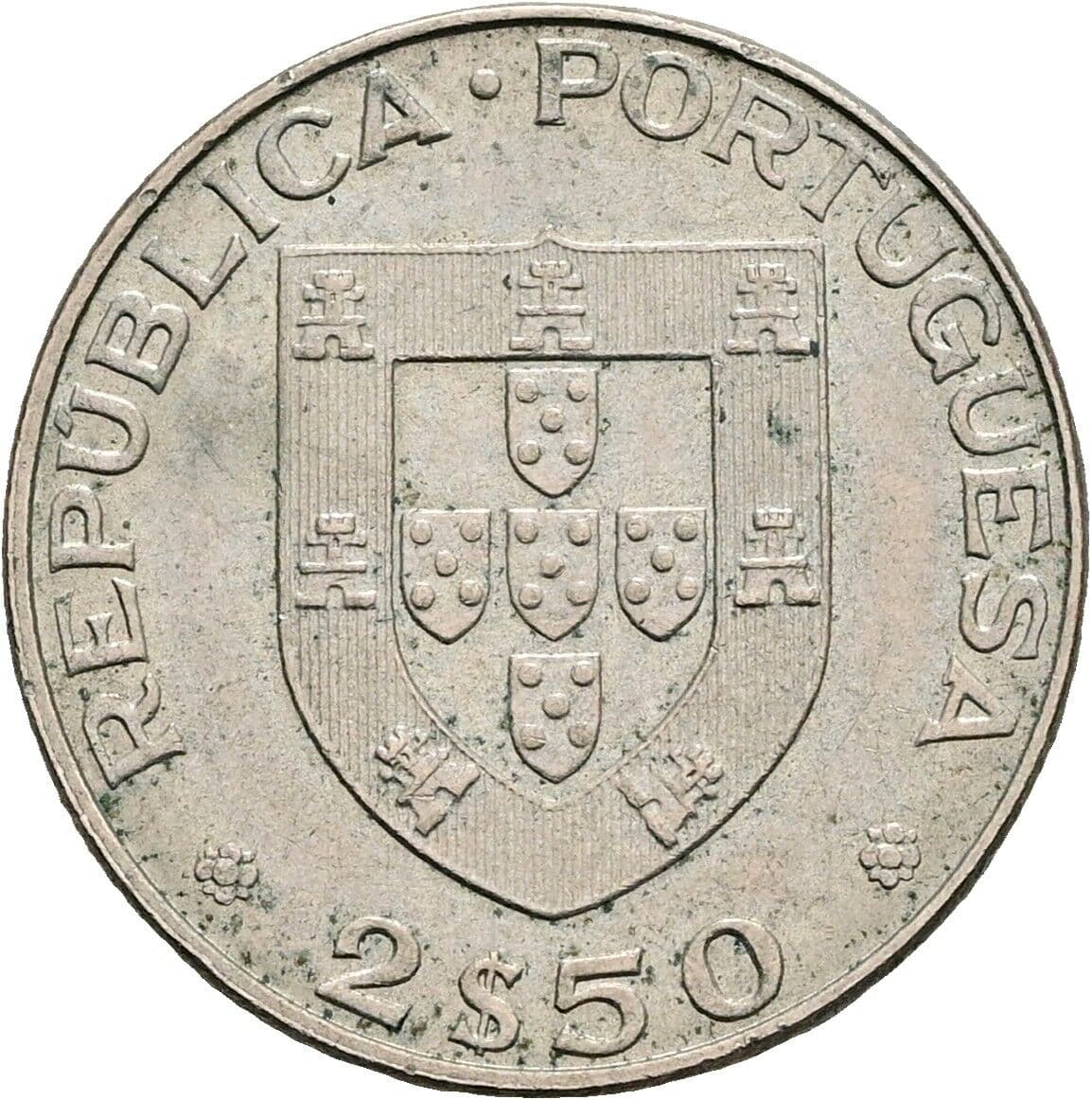 2 1/2 Escudos 1977 – Rückseite