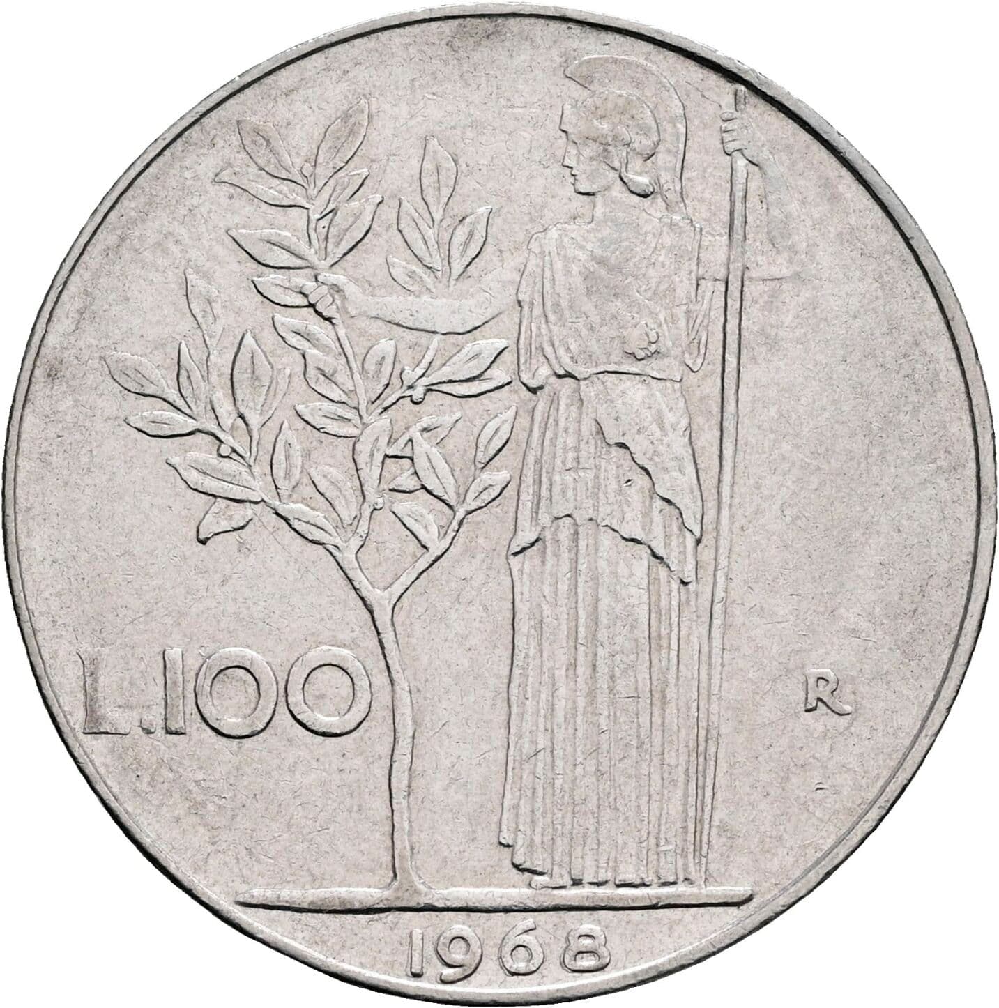 100 Lire 1968 – Rückseite