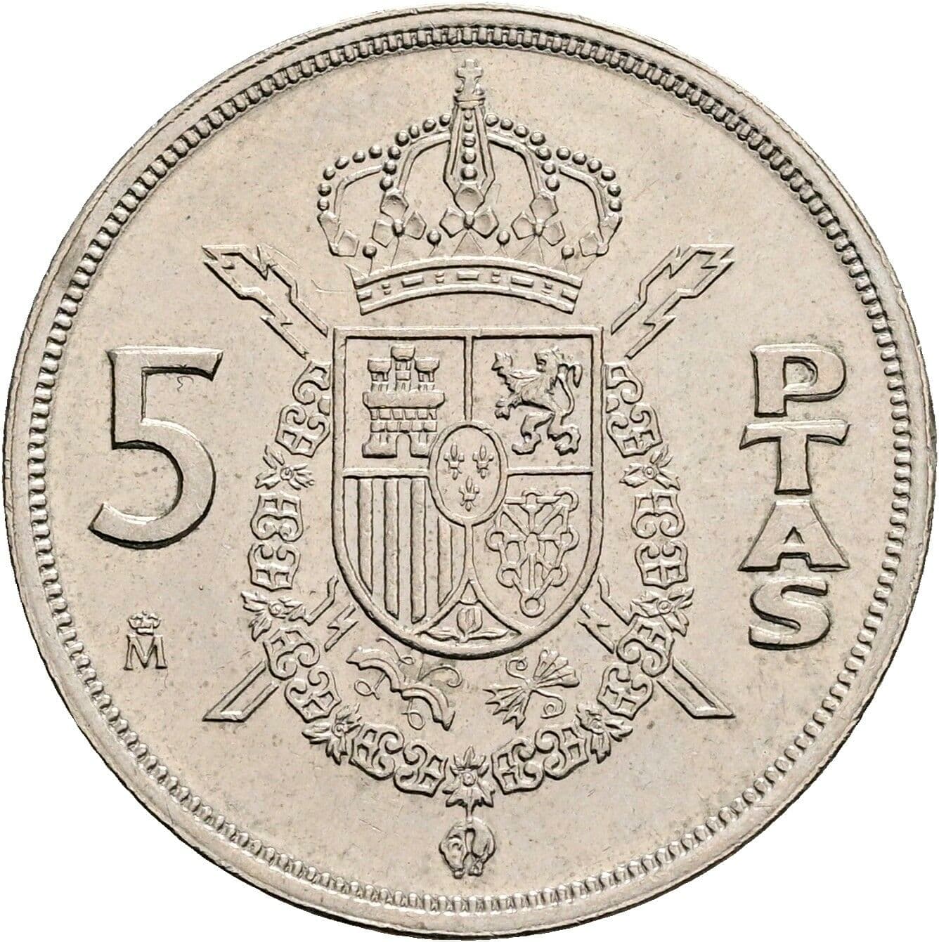5 Pesetas 1984 – Rückseite