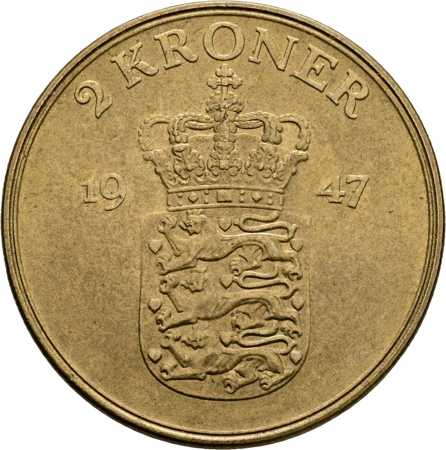 2 Kroner Friedrich IX. (1947-1972) 1947 – Rückseite