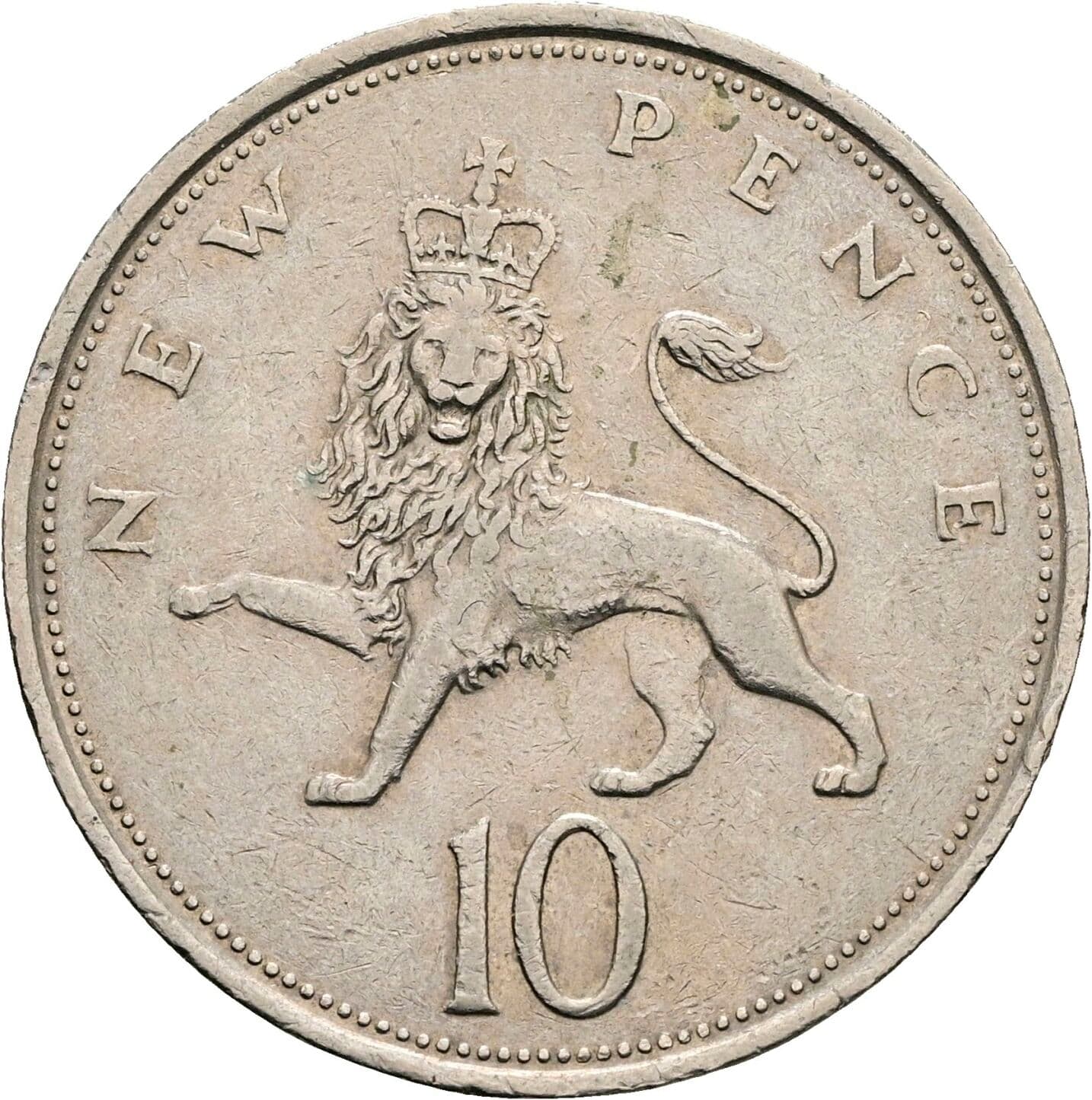 10 New Pence Elisabeth II. 1952-2022 1973 – Rückseite