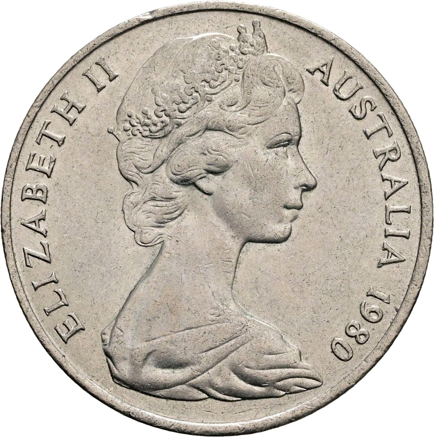 20 Cents Elisabeth II. 1952-2022 1980 – Rückseite