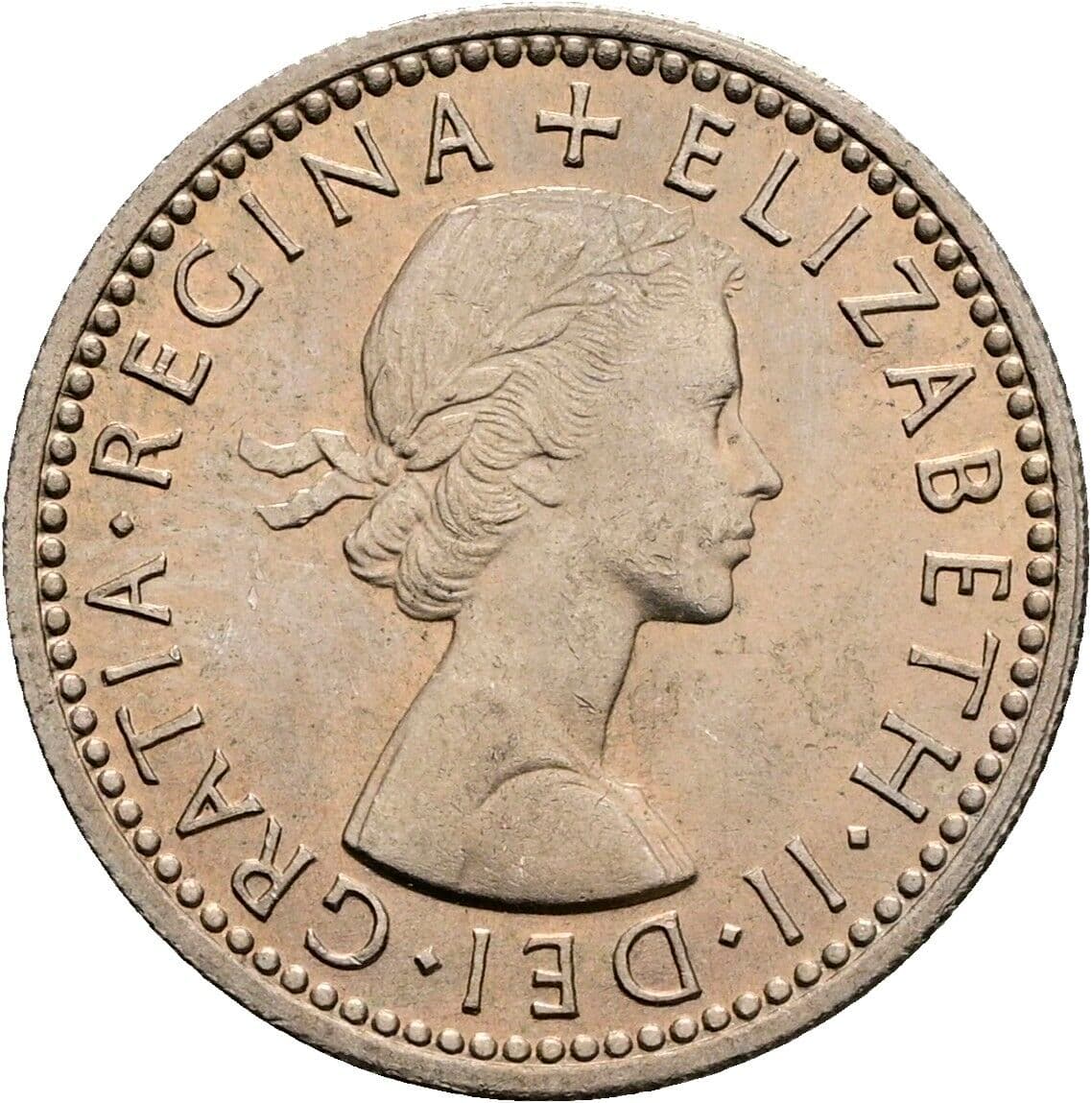 6 Pence Elisabeth II. 1952-2022 1959 – Vorderseite