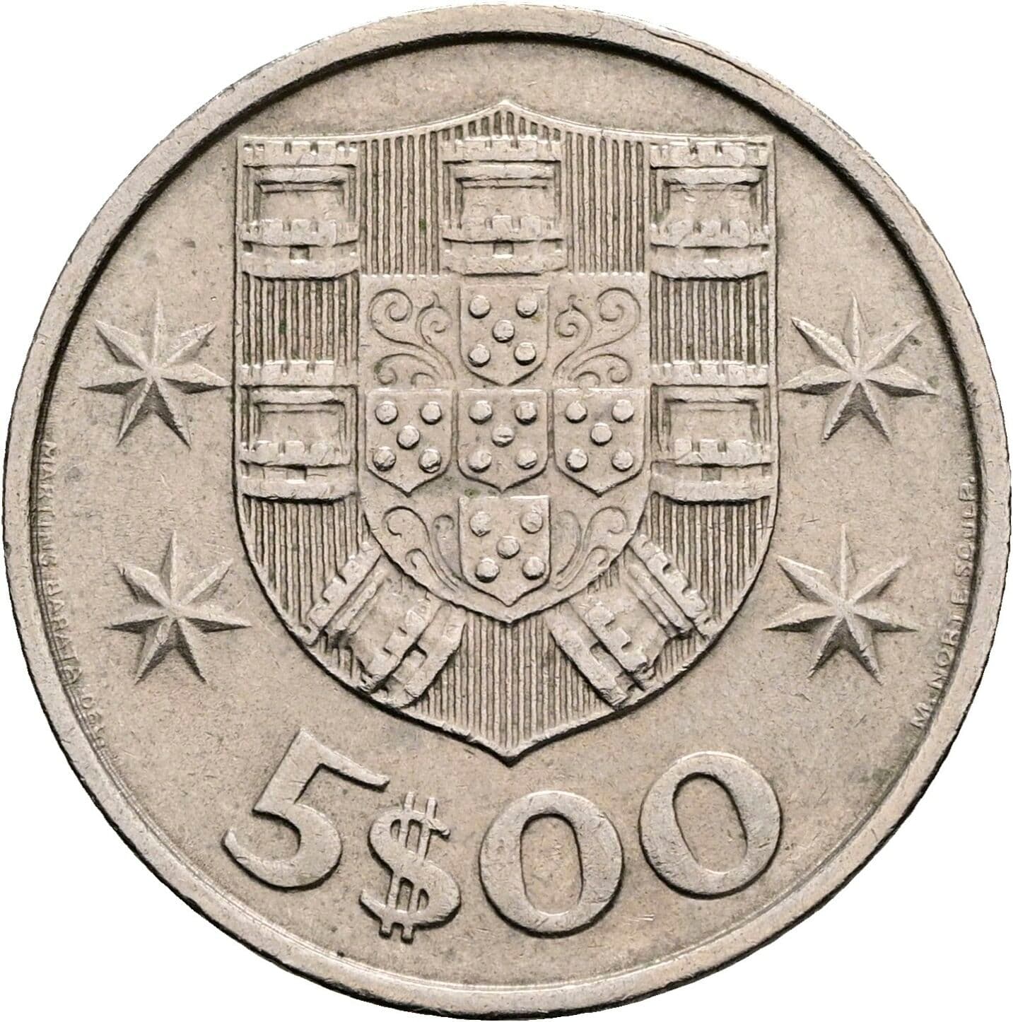 5 Escudos 1984 – Rückseite