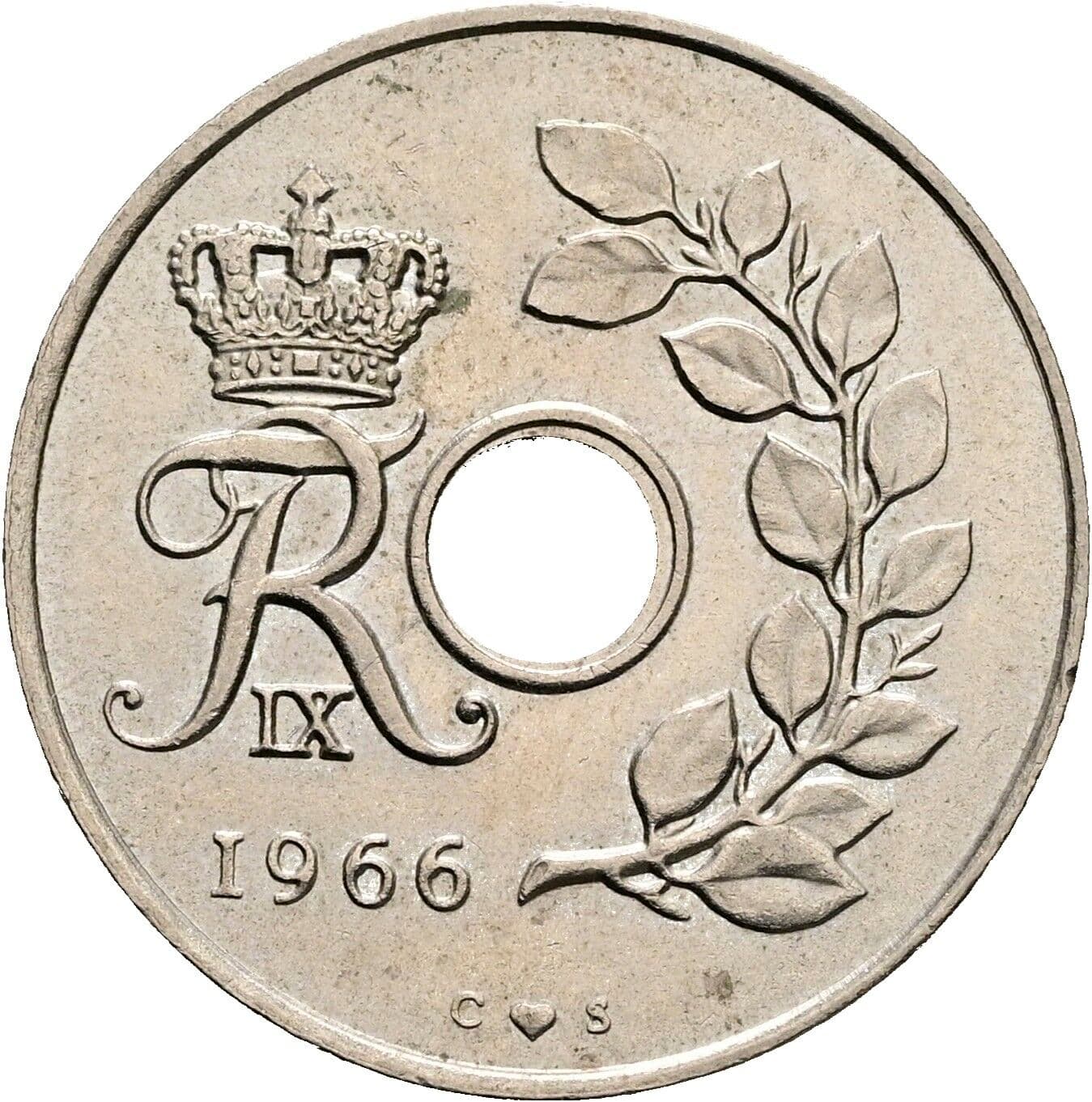 25 Öre Friedrich IX. (1947-1972) 1966 – Rückseite